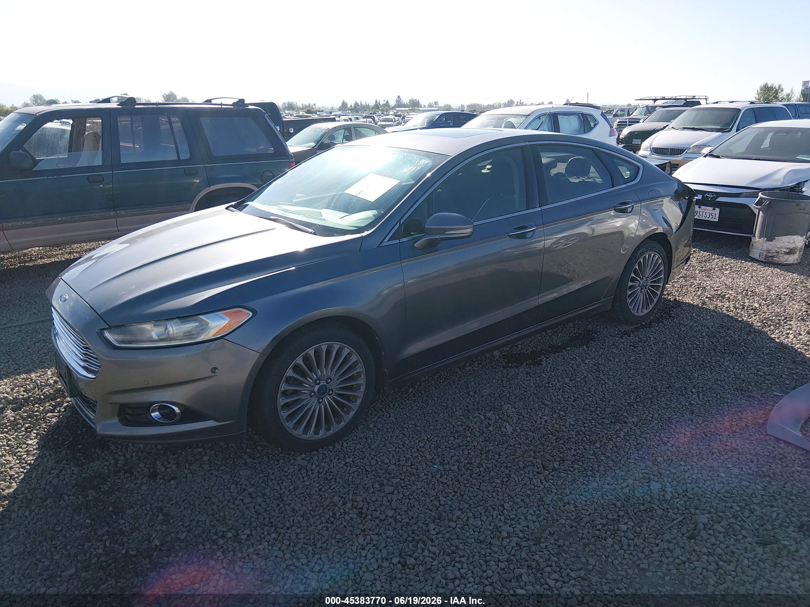 2013 Ford Fusion Titanium Серый vin: 3FA6P0D91DR214215