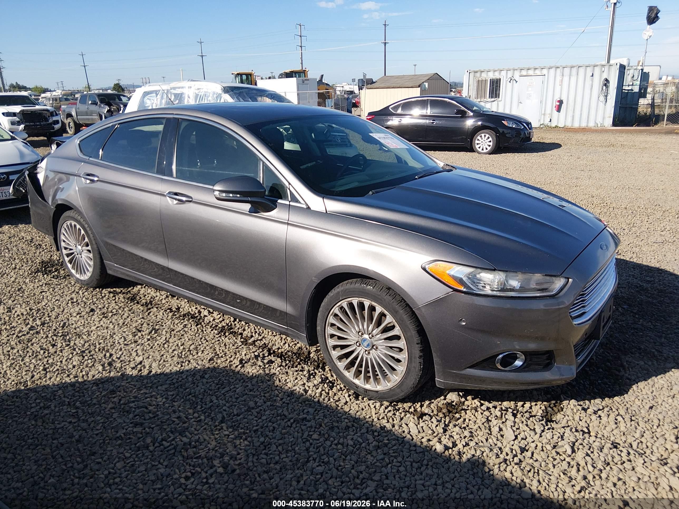 2013 Ford Fusion Titanium Gray vin: 3FA6P0D91DR214215