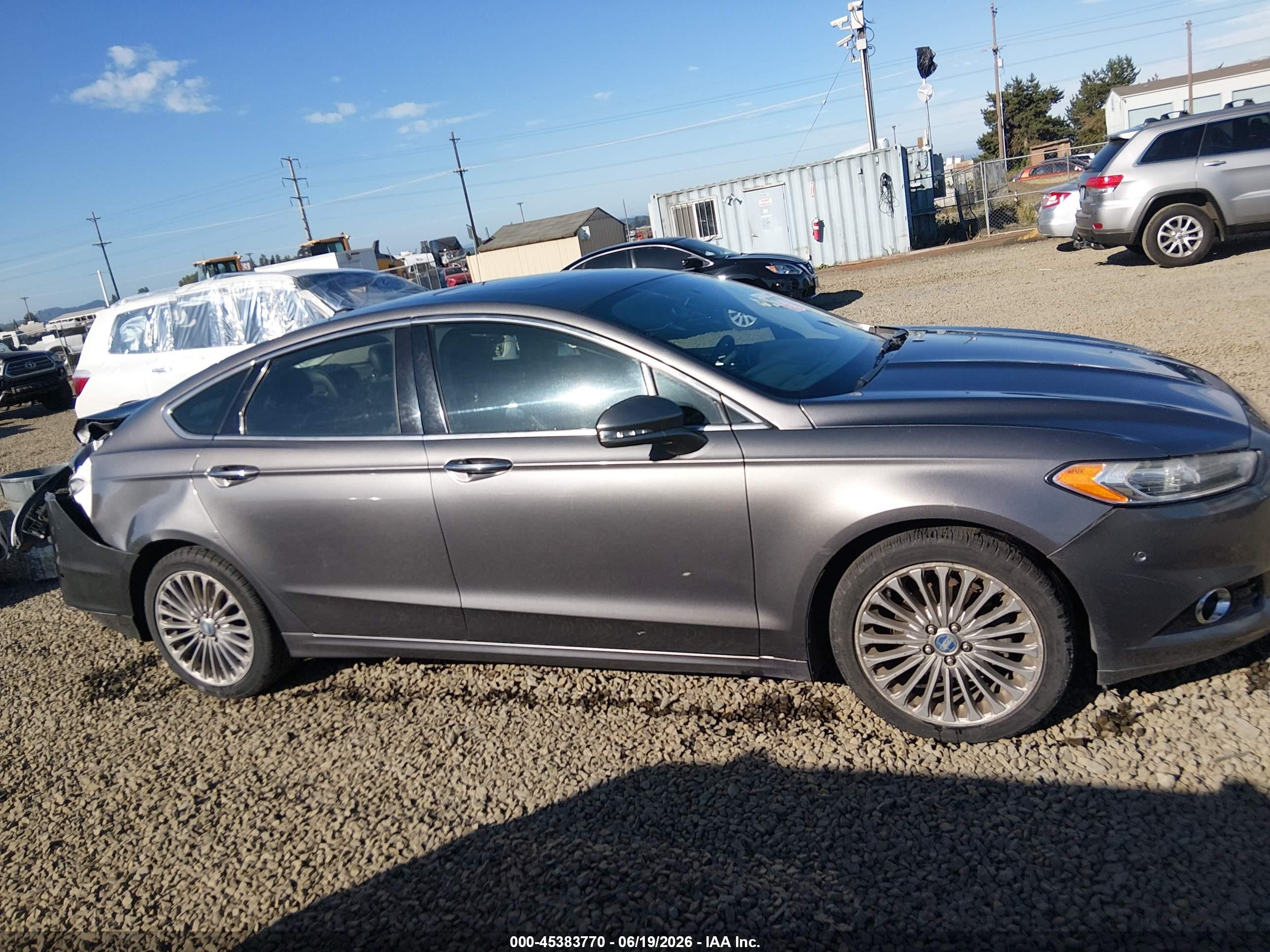 2013 Ford Fusion Titanium Серый vin: 3FA6P0D91DR214215