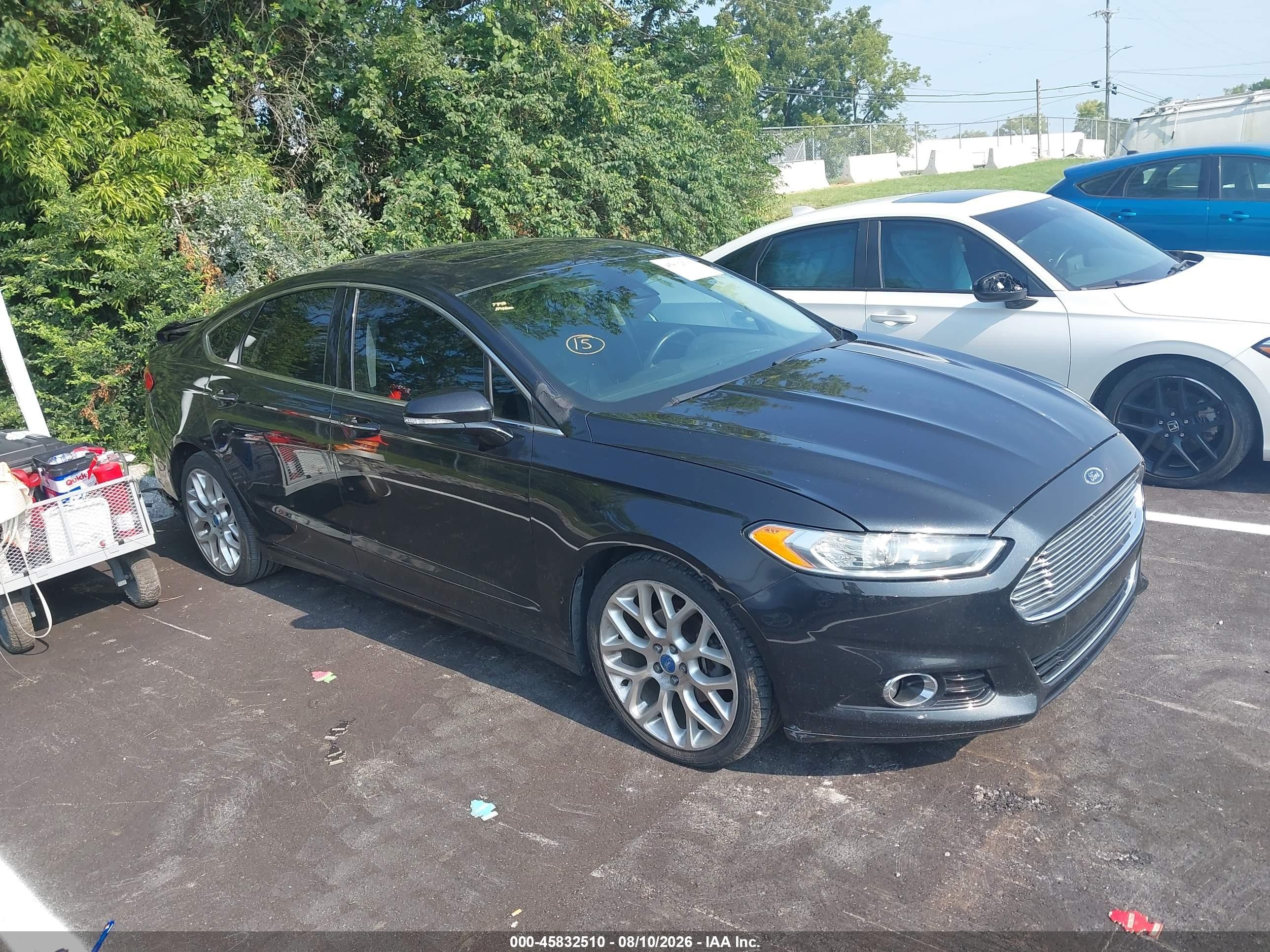 2014 Ford Fusion Titanium Black vin: 3FA6P0D91ER103116