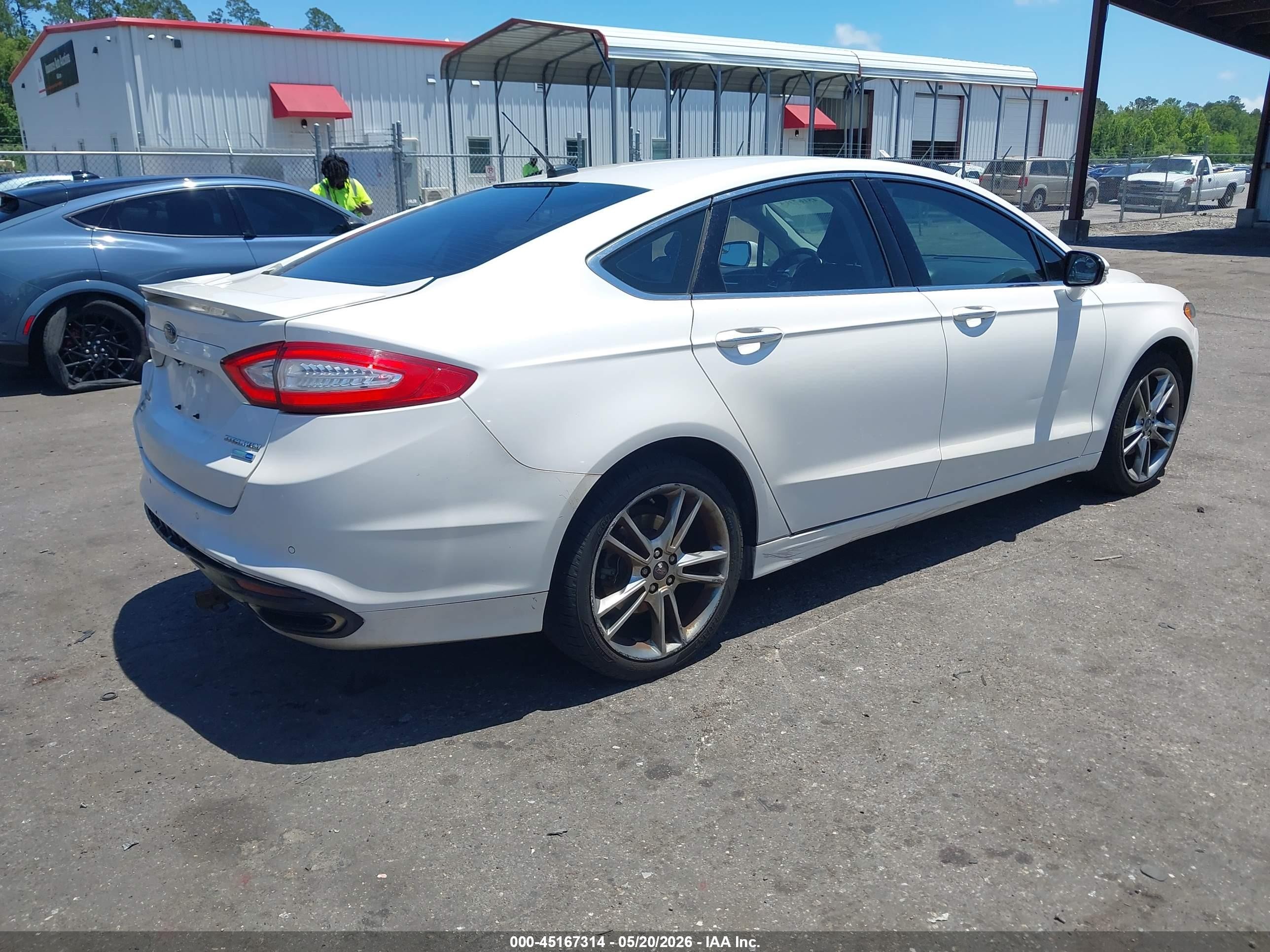 2015 Ford Fusion Titanium White vin: 3FA6P0D91FR285756