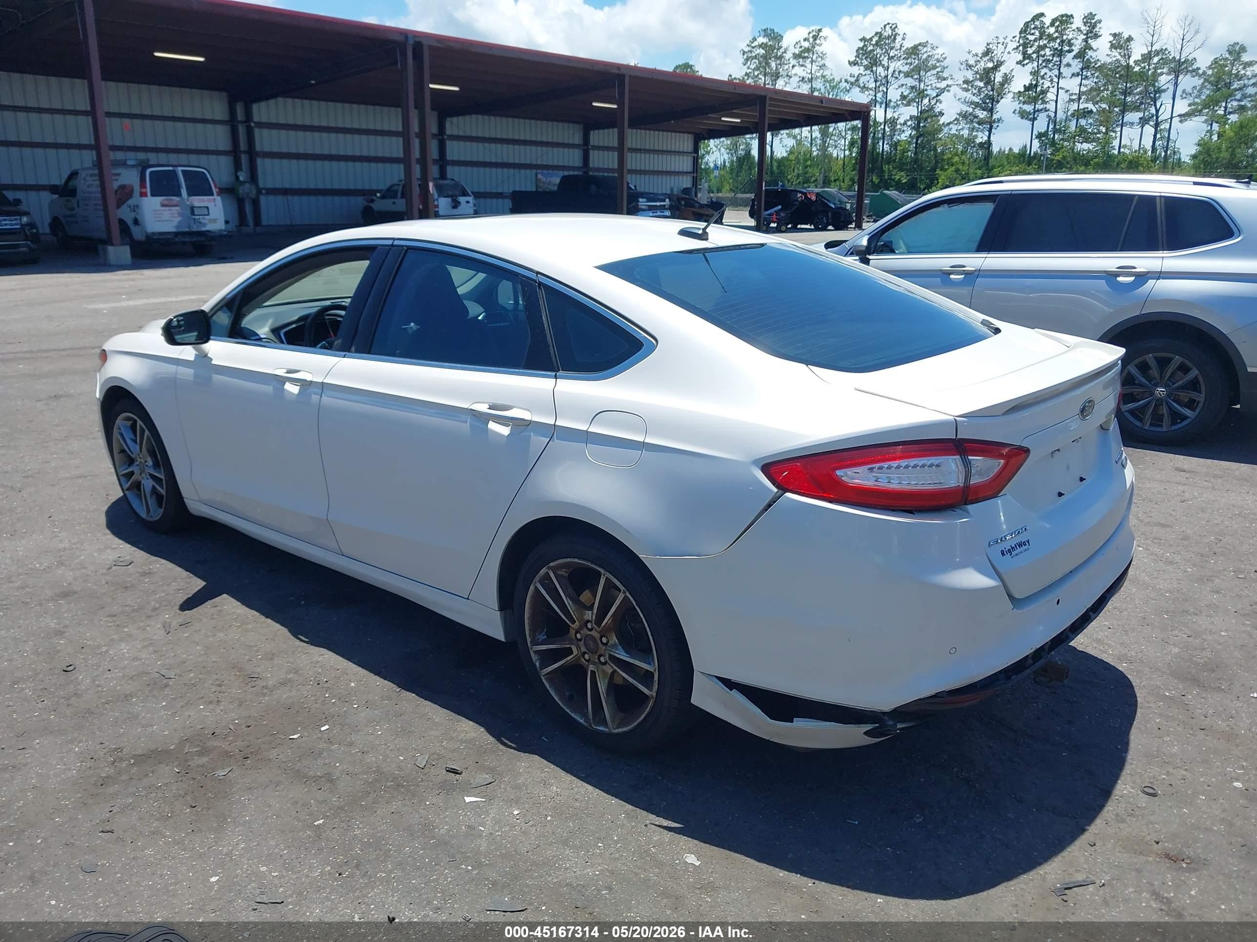 2015 Ford Fusion Titanium White vin: 3FA6P0D91FR285756
