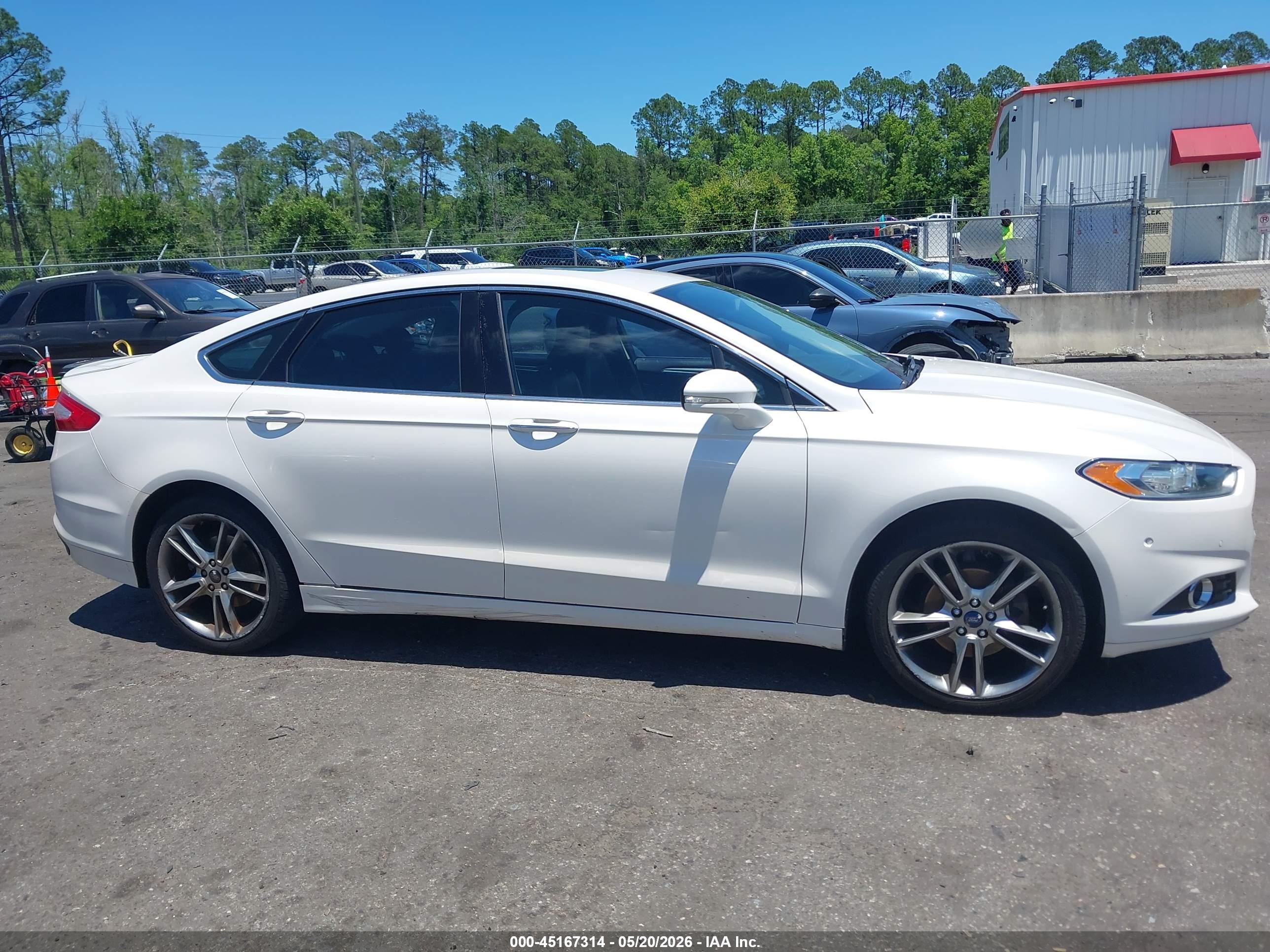 2015 Ford Fusion Titanium White vin: 3FA6P0D91FR285756