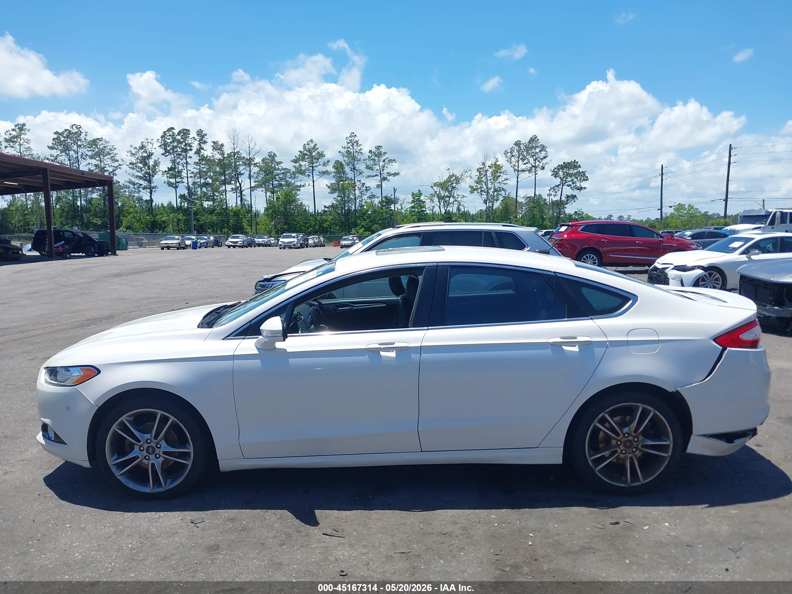 2015 Ford Fusion Titanium White vin: 3FA6P0D91FR285756