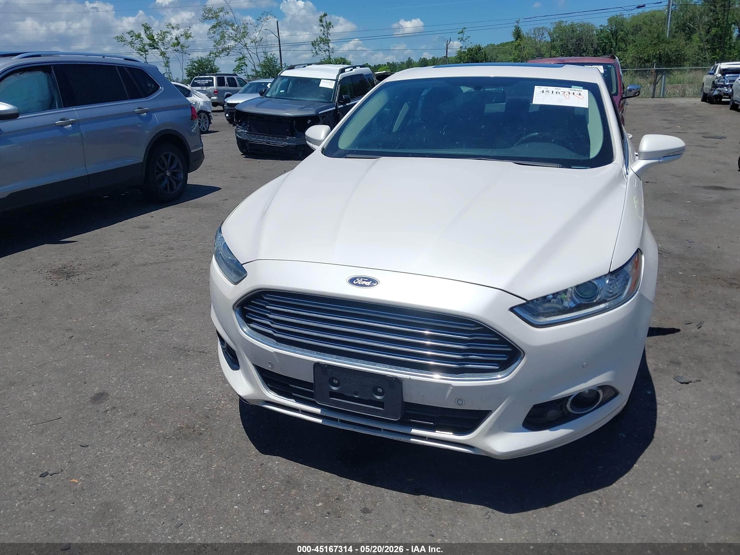 2015 Ford Fusion Titanium White vin: 3FA6P0D91FR285756