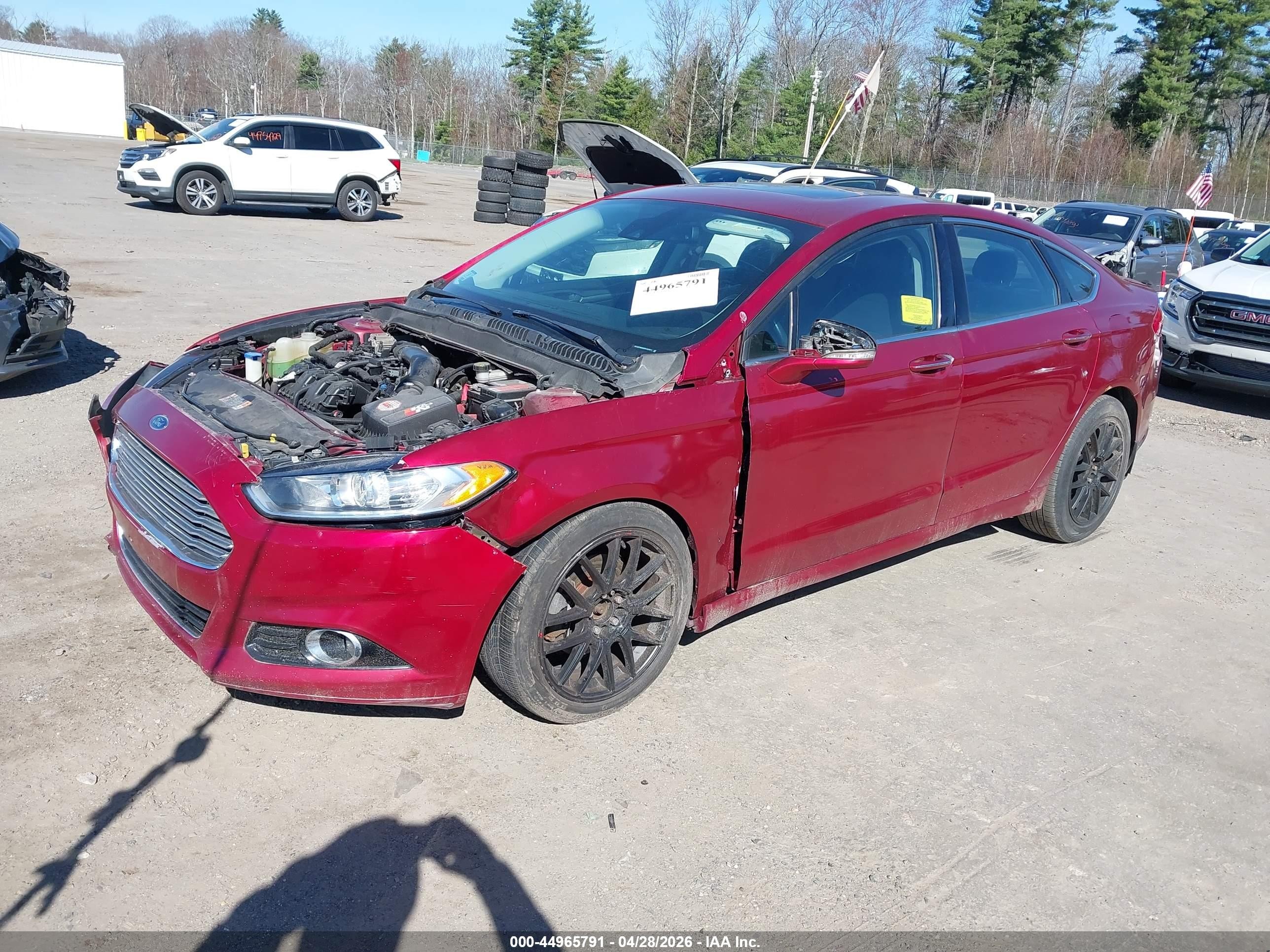 2013 Ford Fusion Titanium Red vin: 3FA6P0D93DR131871