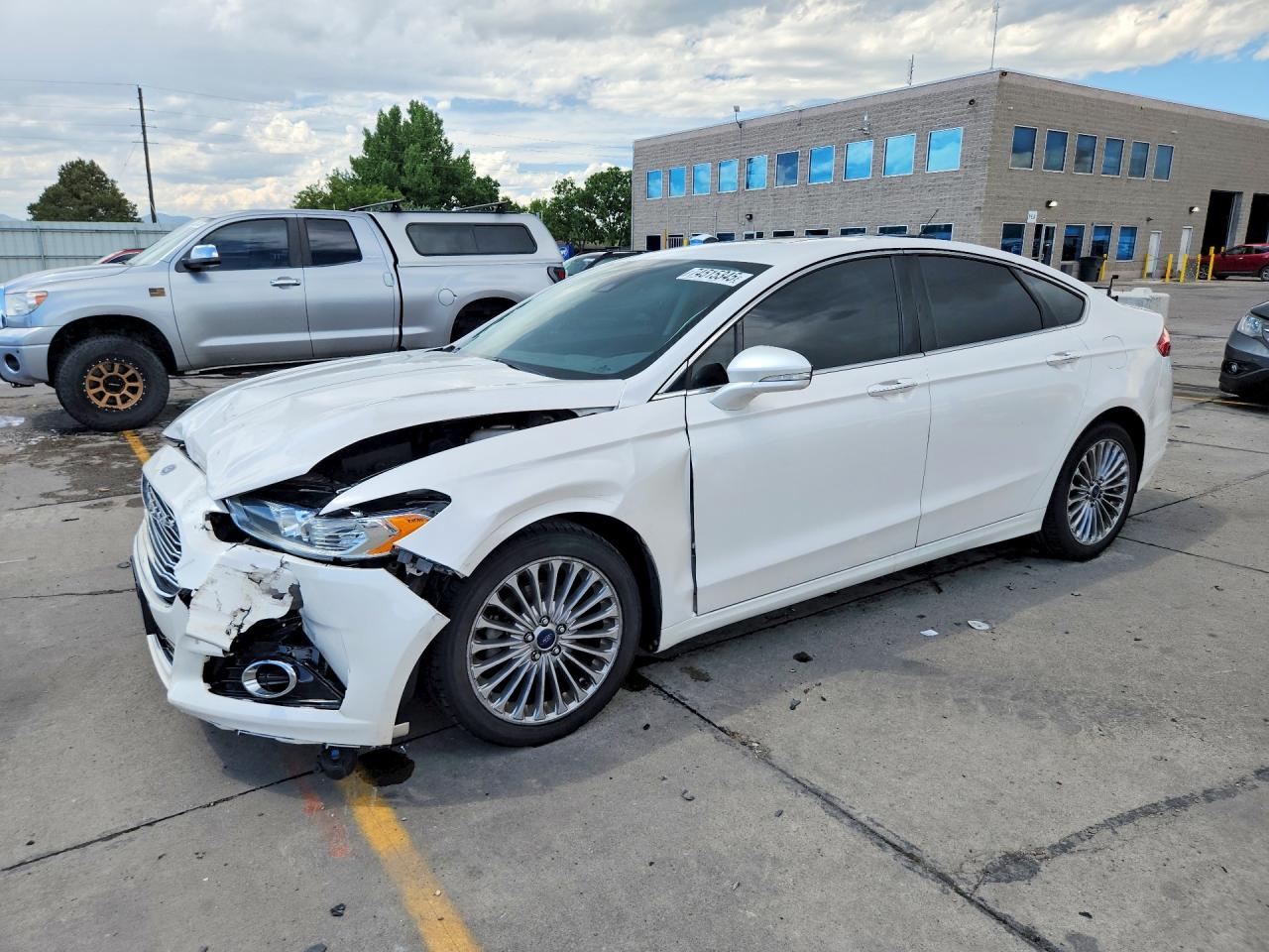 2014 Ford Fusion Titanium White vin: 3FA6P0D93ER194082