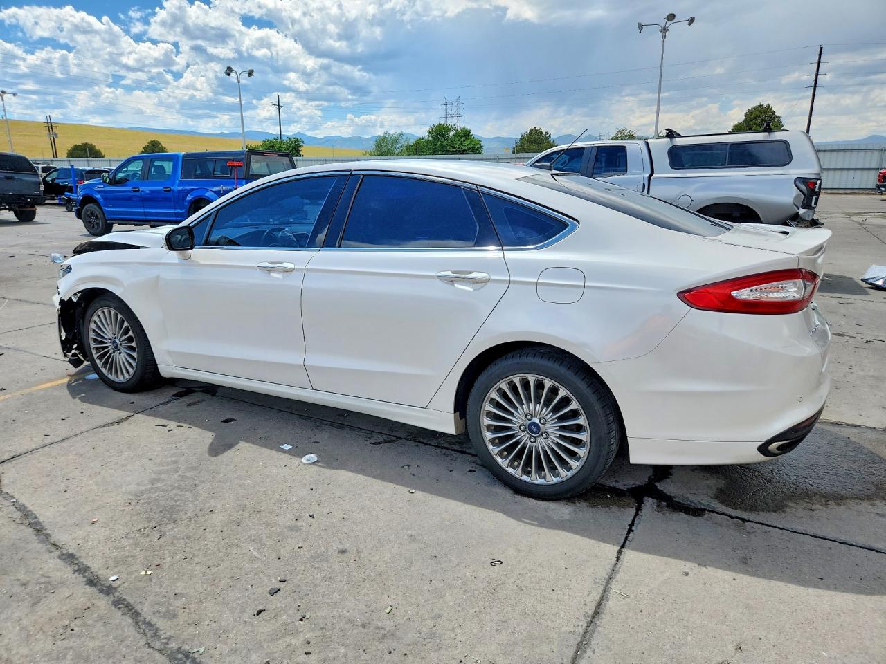 2014 Ford Fusion Titanium White vin: 3FA6P0D93ER194082