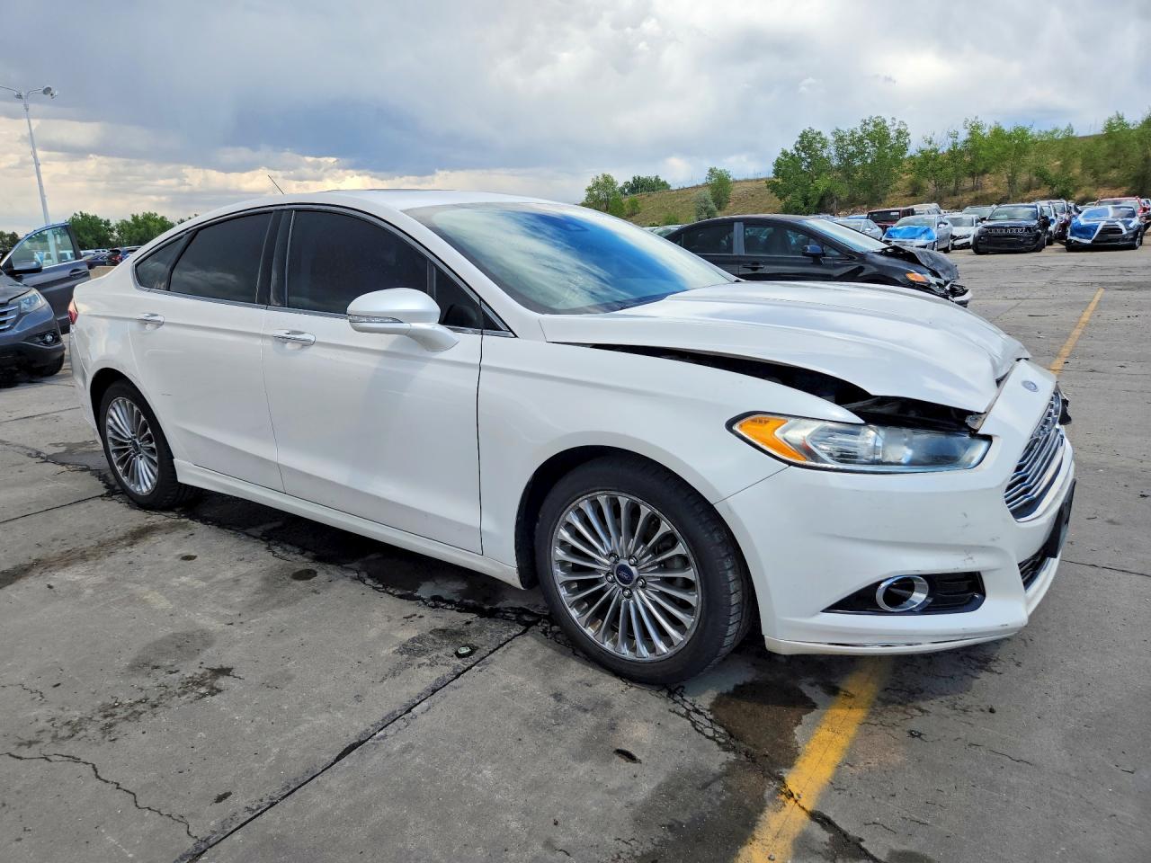 2014 Ford Fusion Titanium White vin: 3FA6P0D93ER194082