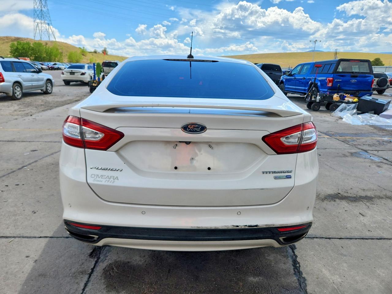 2014 Ford Fusion Titanium White vin: 3FA6P0D93ER194082