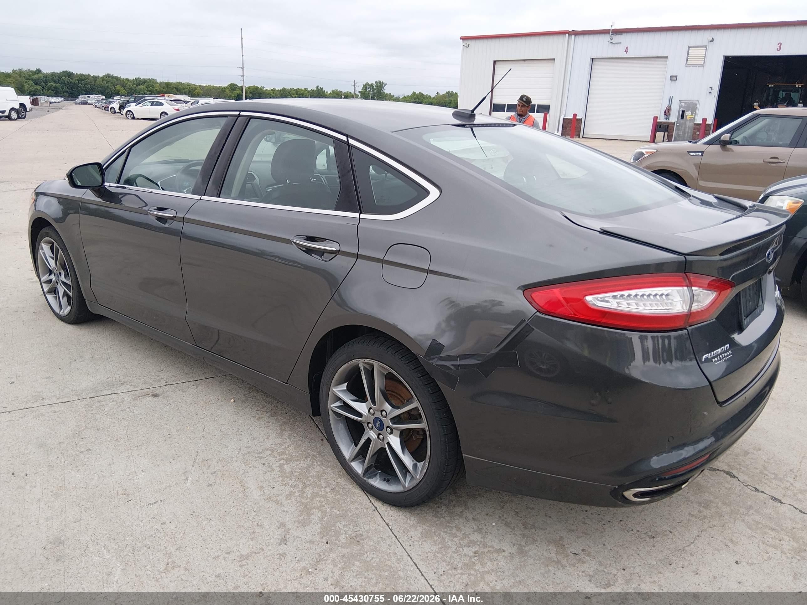 2015 Ford Fusion Titanium Серый vin: 3FA6P0D93F4126382
