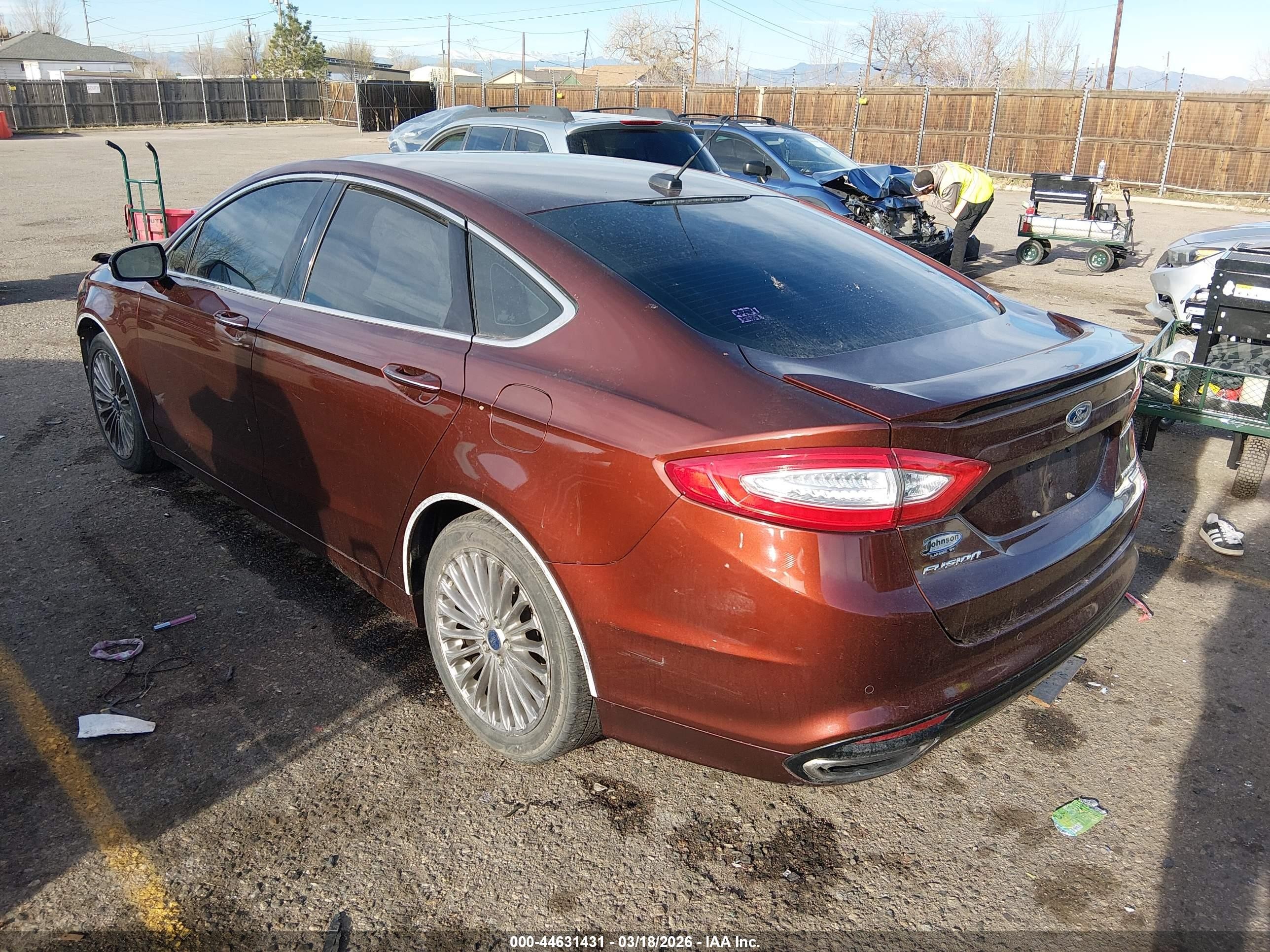 2015 Ford Fusion Titanium Brown vin: 3FA6P0D93FR182967