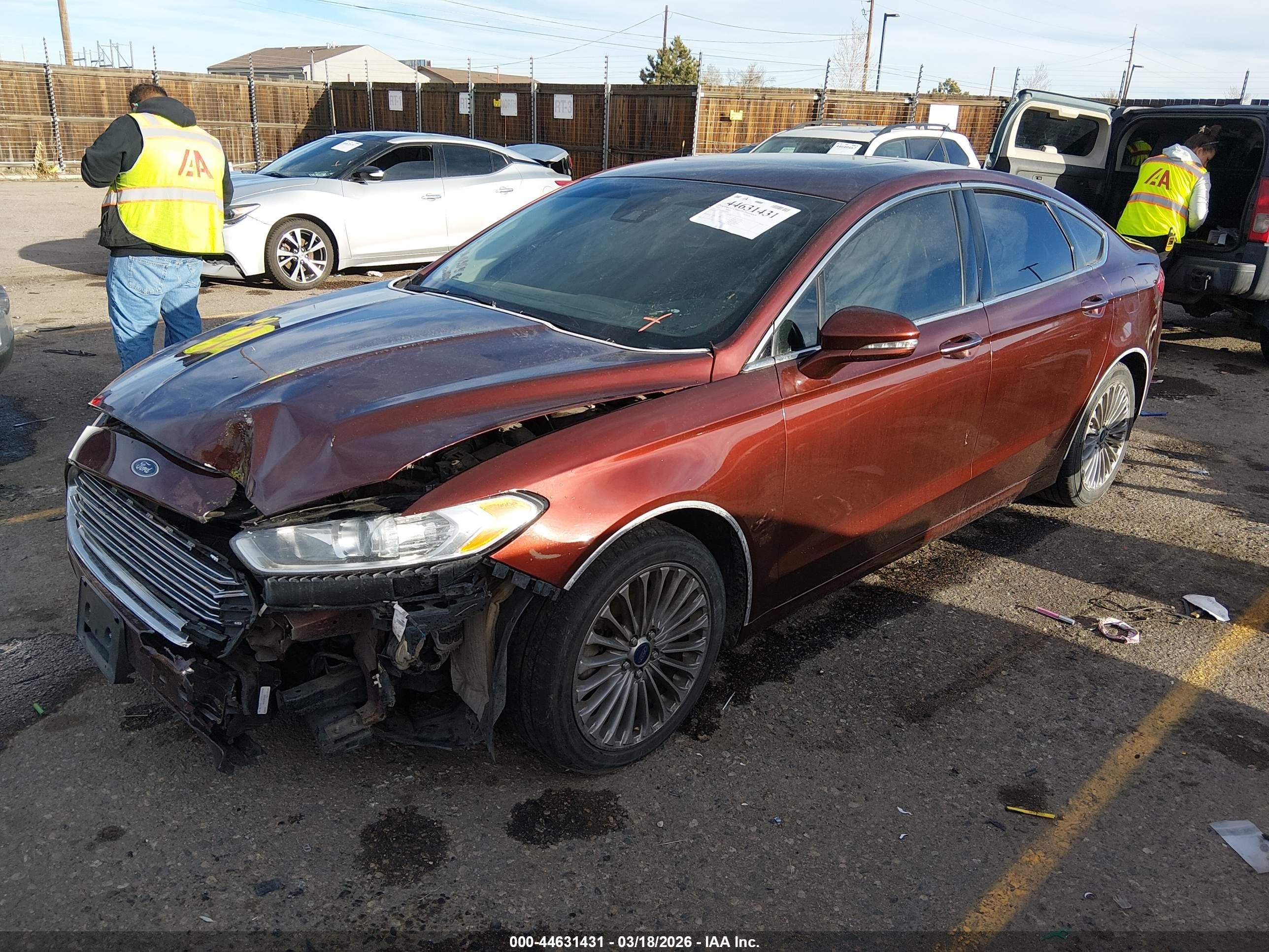 2015 Ford Fusion Titanium Brown vin: 3FA6P0D93FR182967