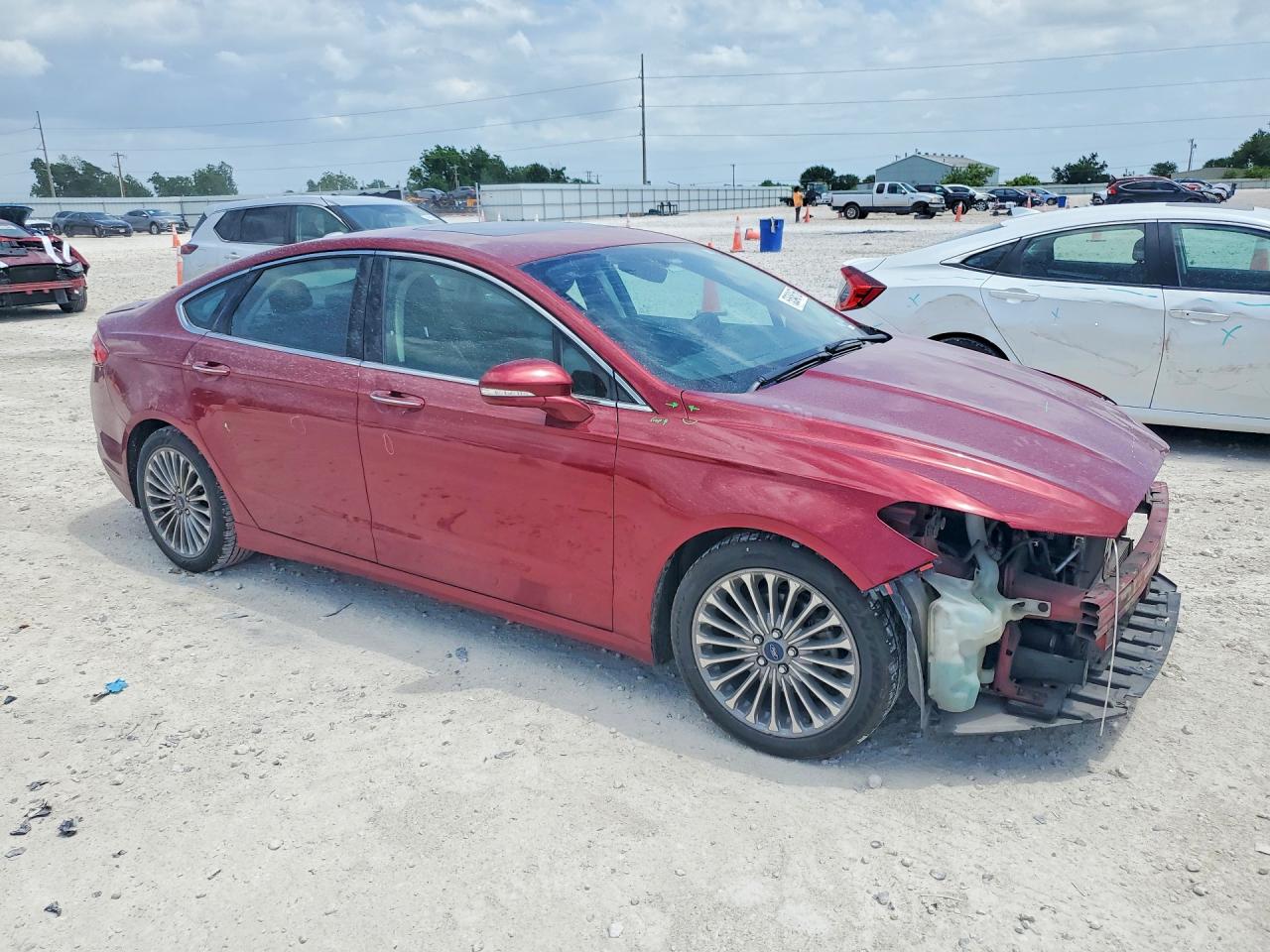 2015 Ford Fusion Titanium Red vin: 3FA6P0D93FR203607