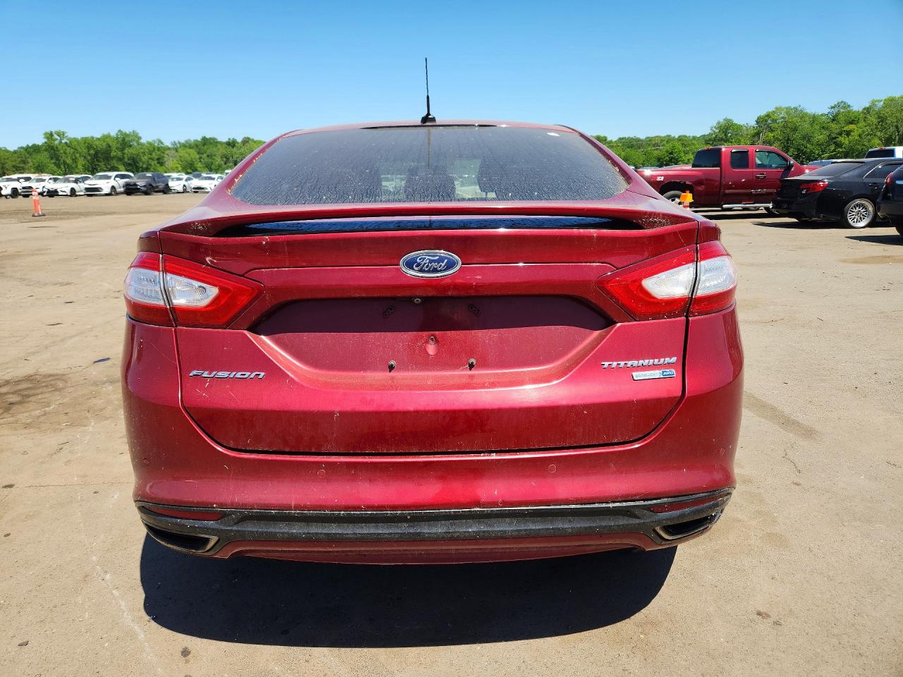 2015 Ford Fusion Titanium Burgundy vin: 3FA6P0D93FR260597
