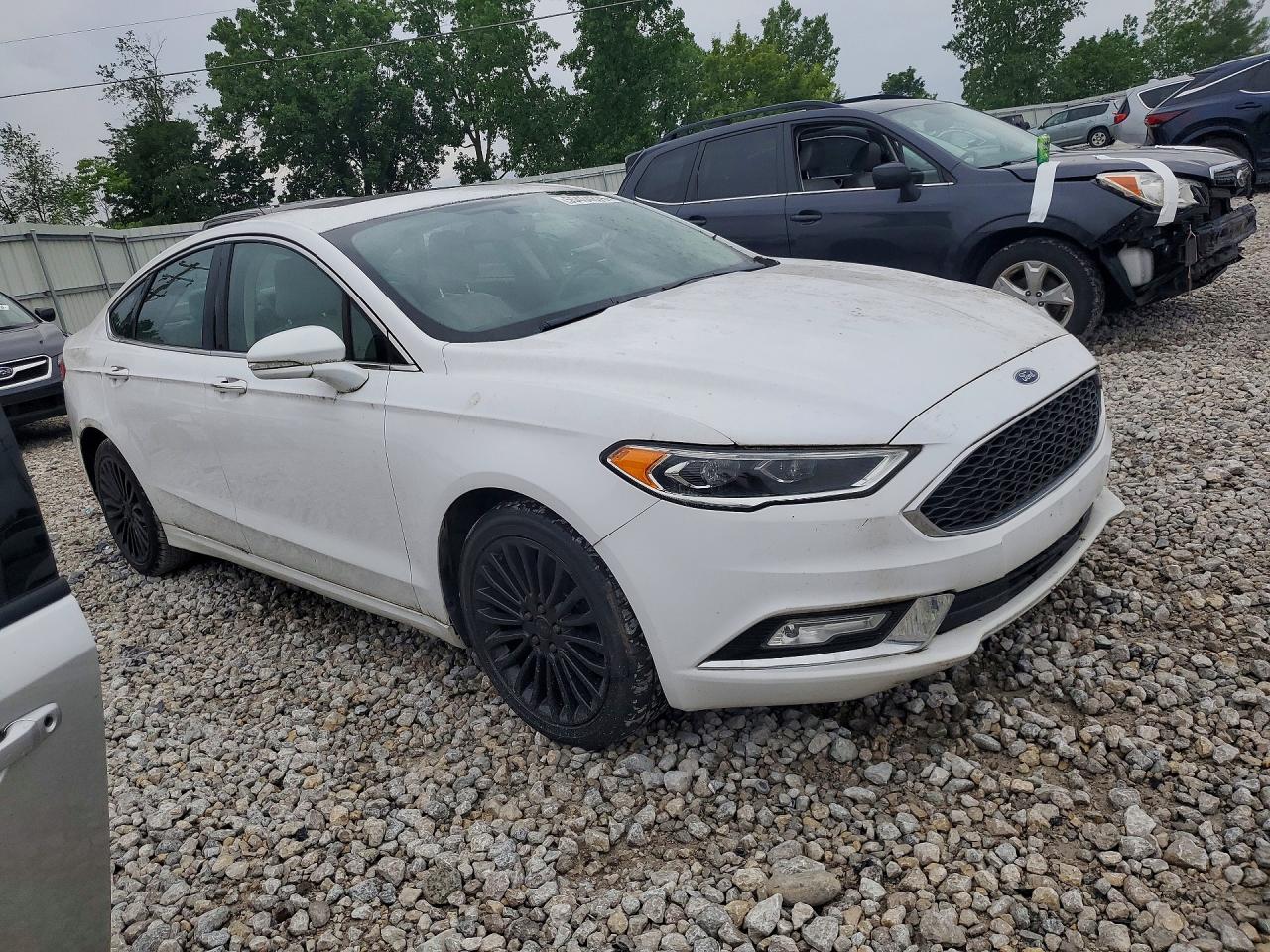 2018 Ford Fusion Titanium White vin: 3FA6P0D93JR131669