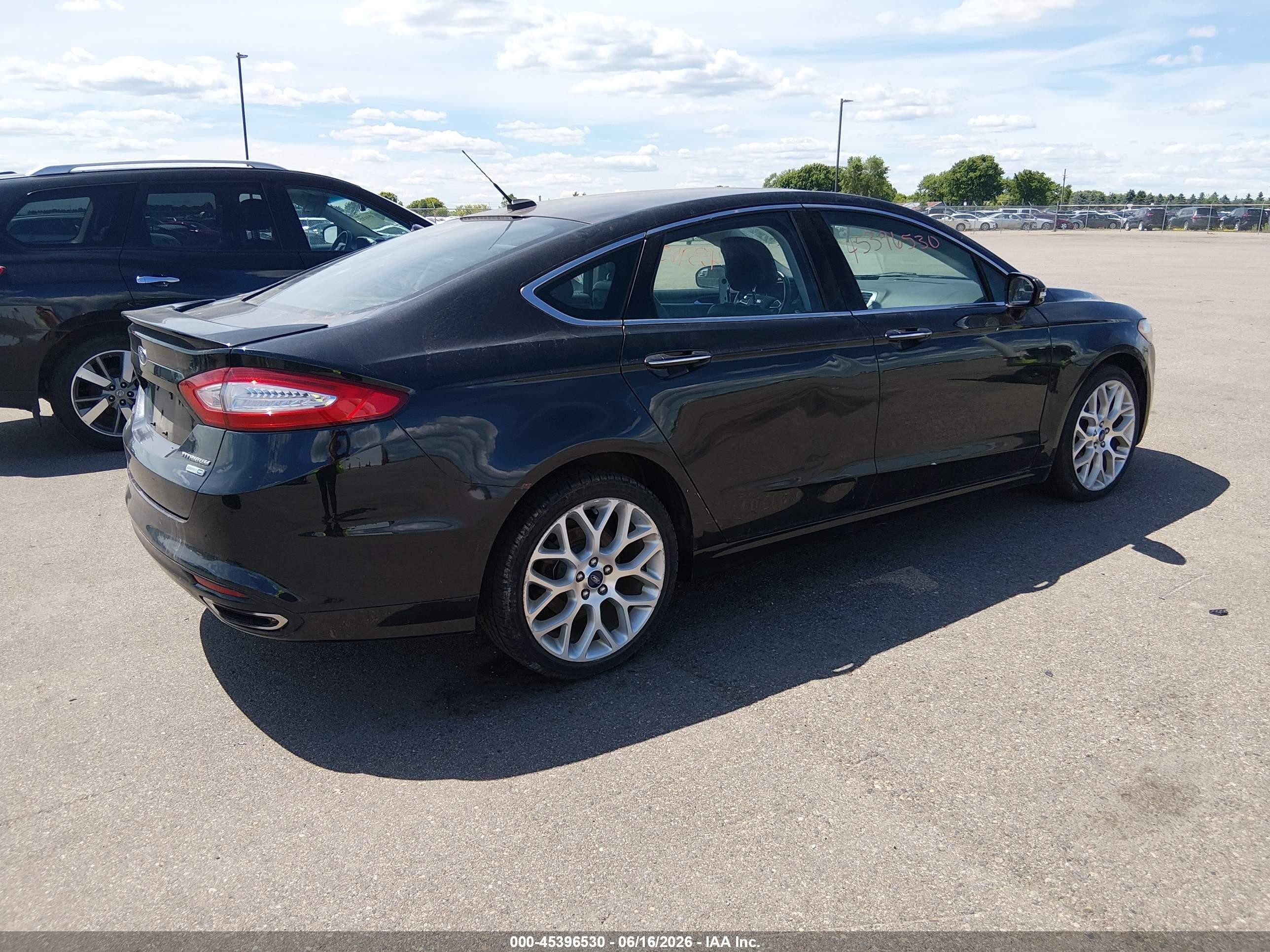 2014 Ford Fusion Titanium Black vin: 3FA6P0D95ER157891