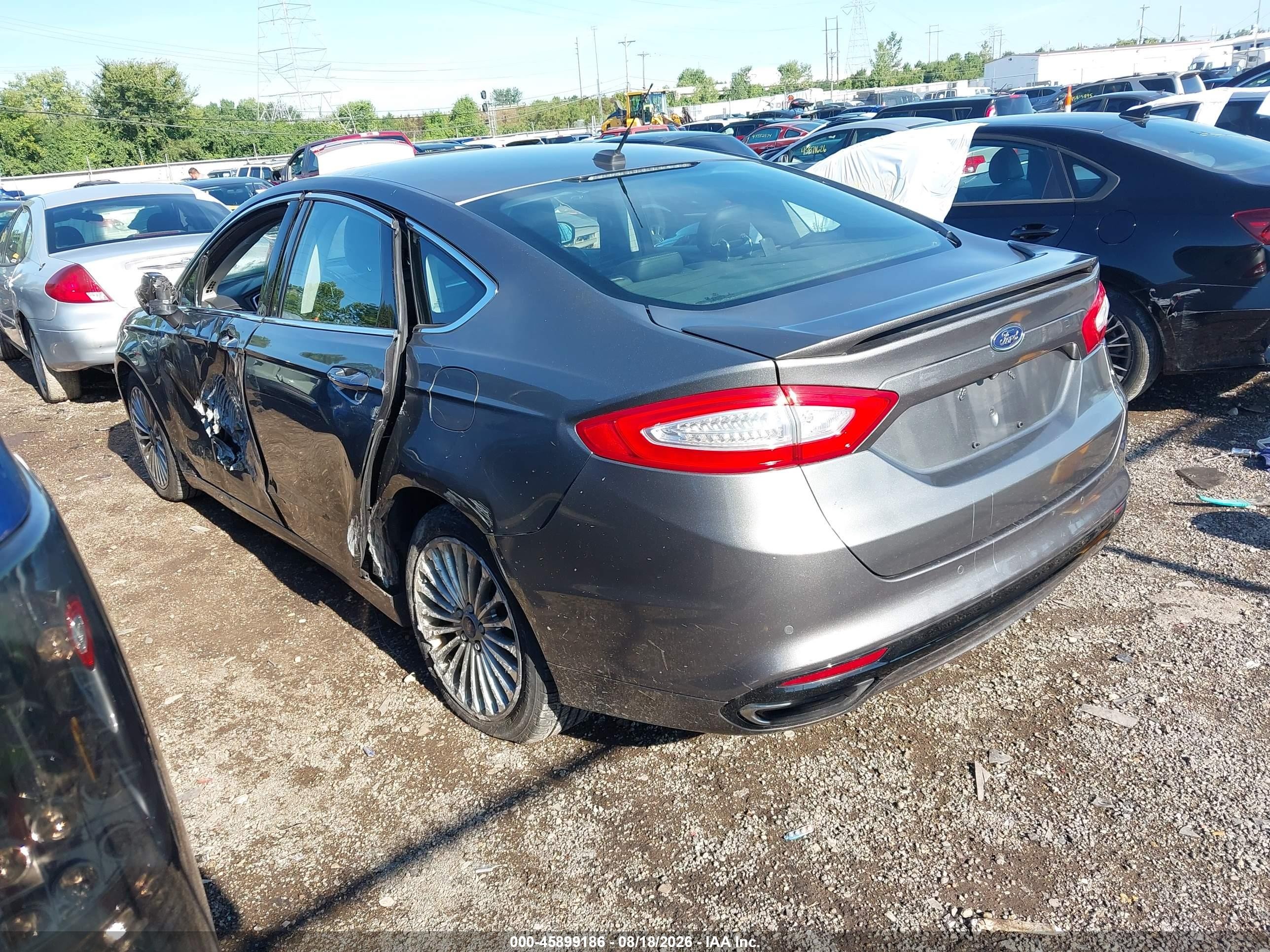 2014 Ford Fusion Titanium Серый vin: 3FA6P0D95ER159446