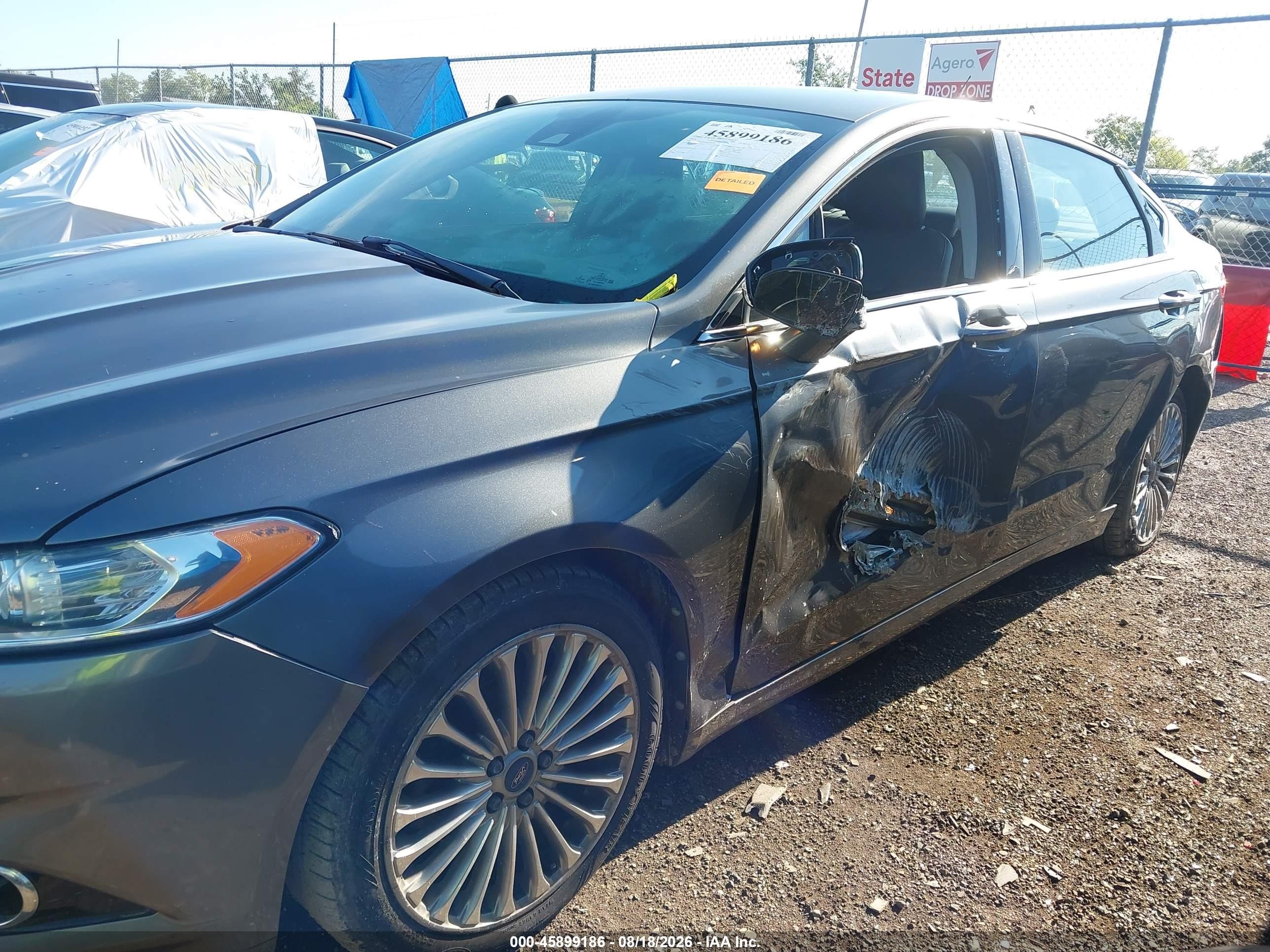 2014 Ford Fusion Titanium Серый vin: 3FA6P0D95ER159446