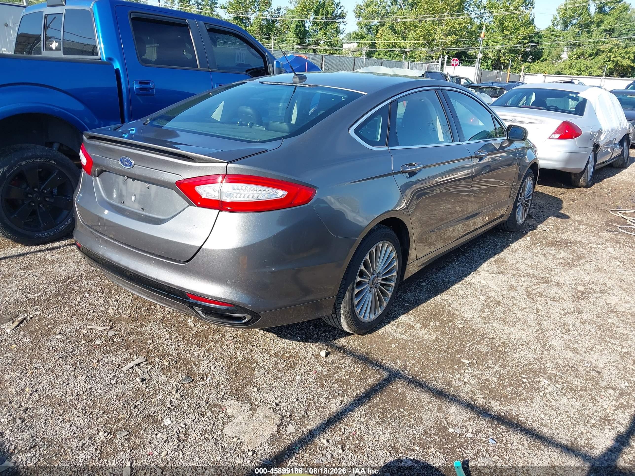 2014 Ford Fusion Titanium Серый vin: 3FA6P0D95ER159446