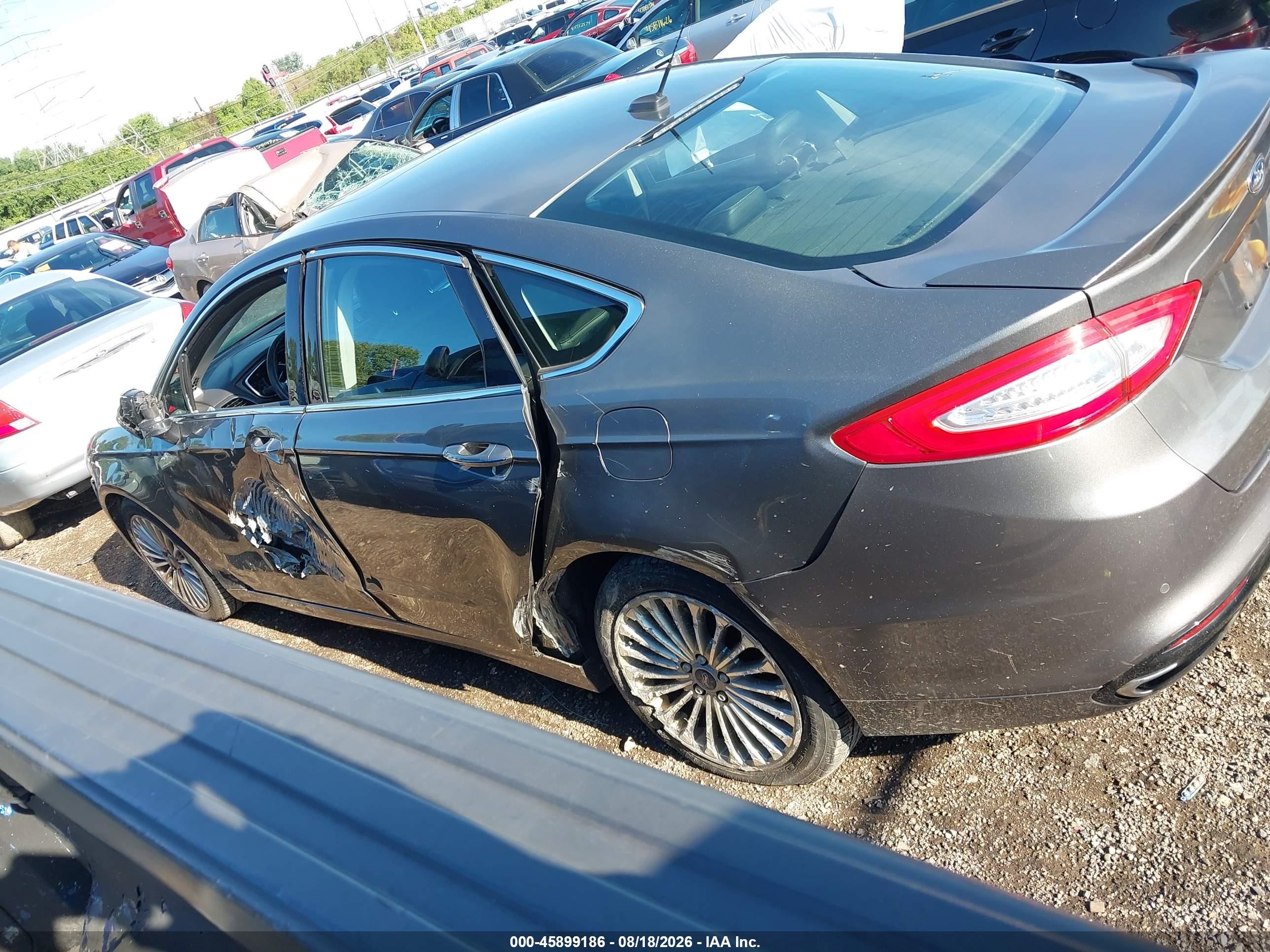 2014 Ford Fusion Titanium Серый vin: 3FA6P0D95ER159446