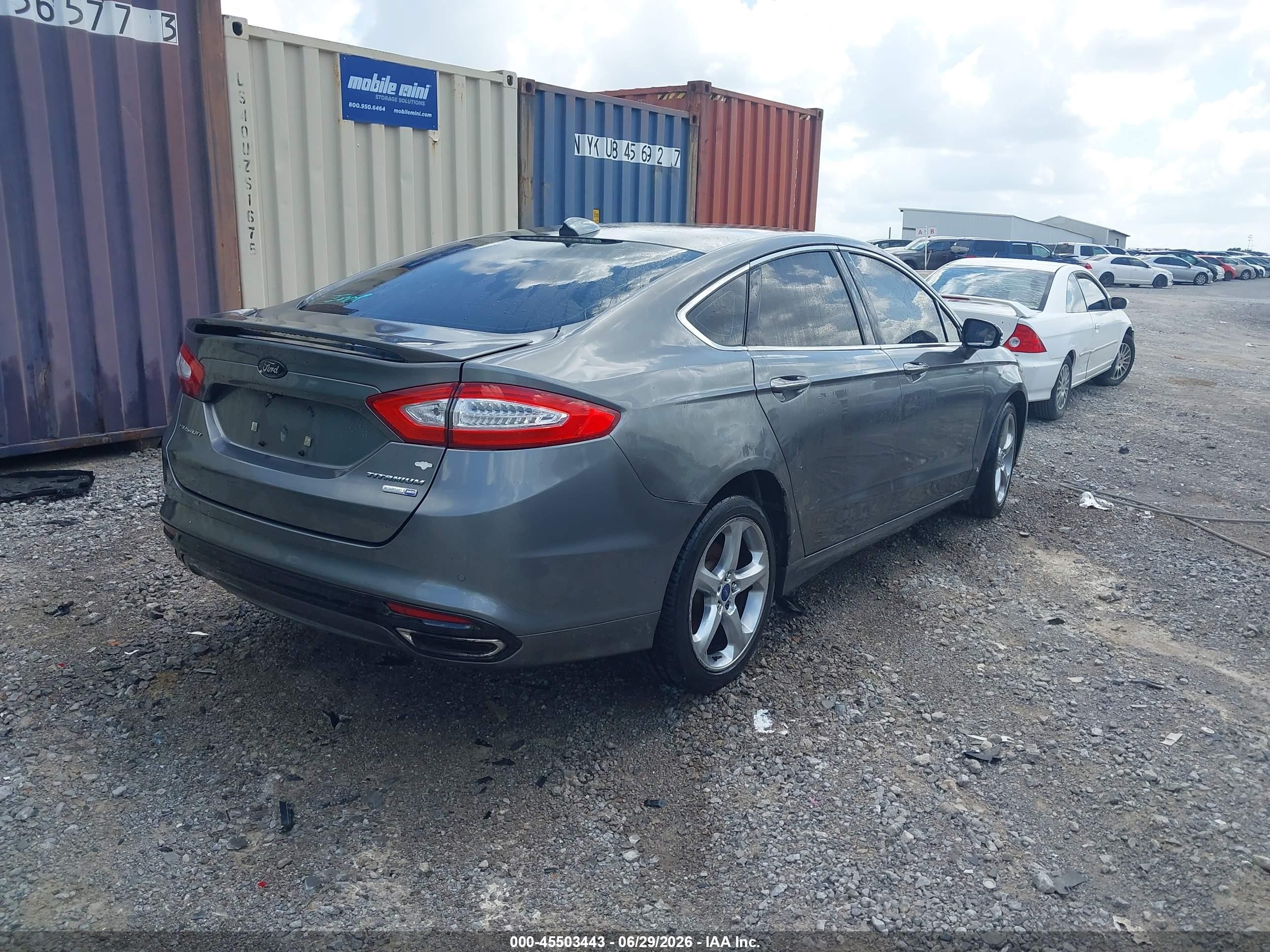 2014 Ford Fusion Titanium Серый vin: 3FA6P0D95ER395269