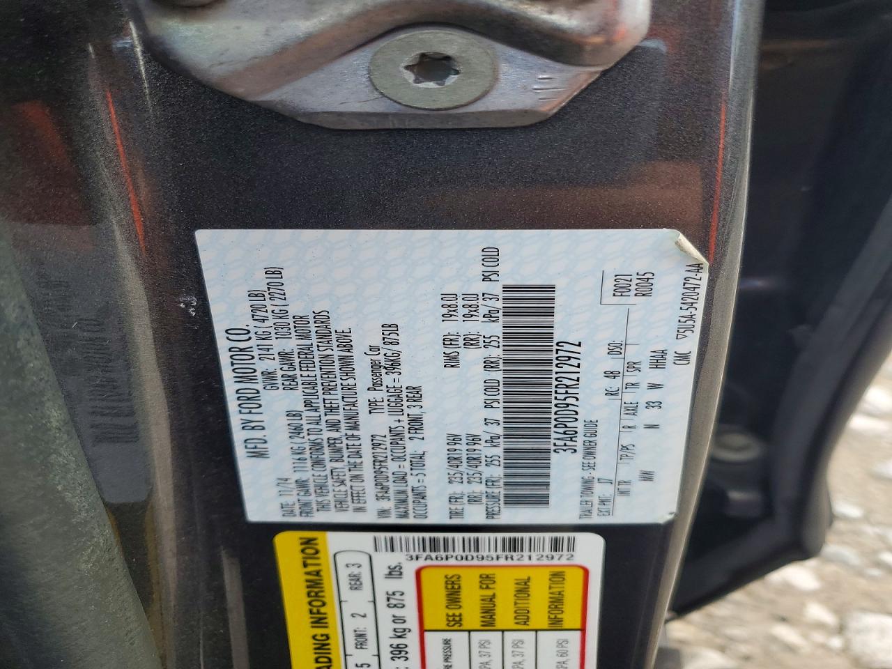 2015 Ford Fusion Titanium Gray vin: 3FA6P0D95FR212972