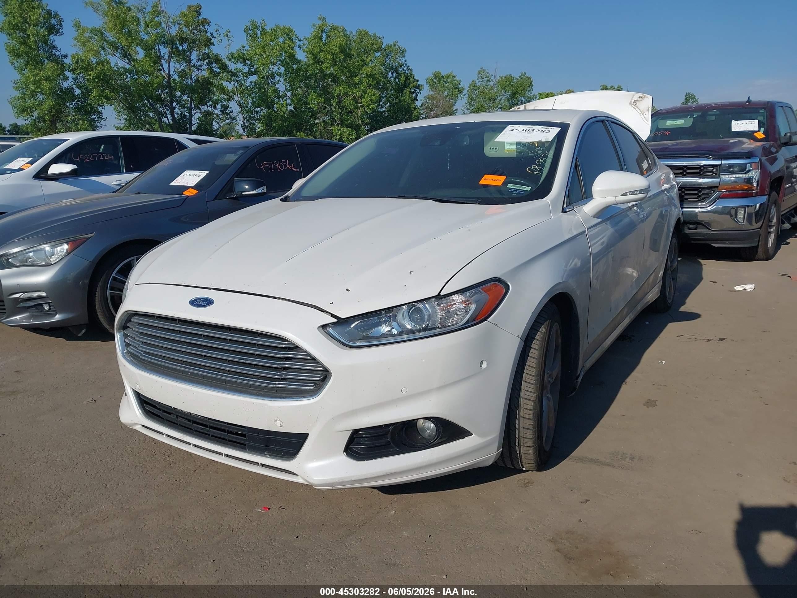 2013 Ford Fusion Titanium White vin: 3FA6P0D96DR289976