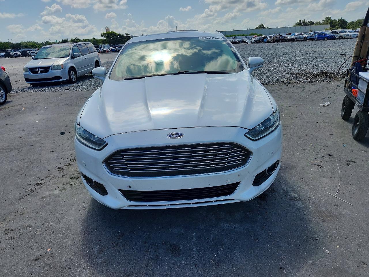 2014 Ford Fusion Titanium White vin: 3FA6P0D96ER155891