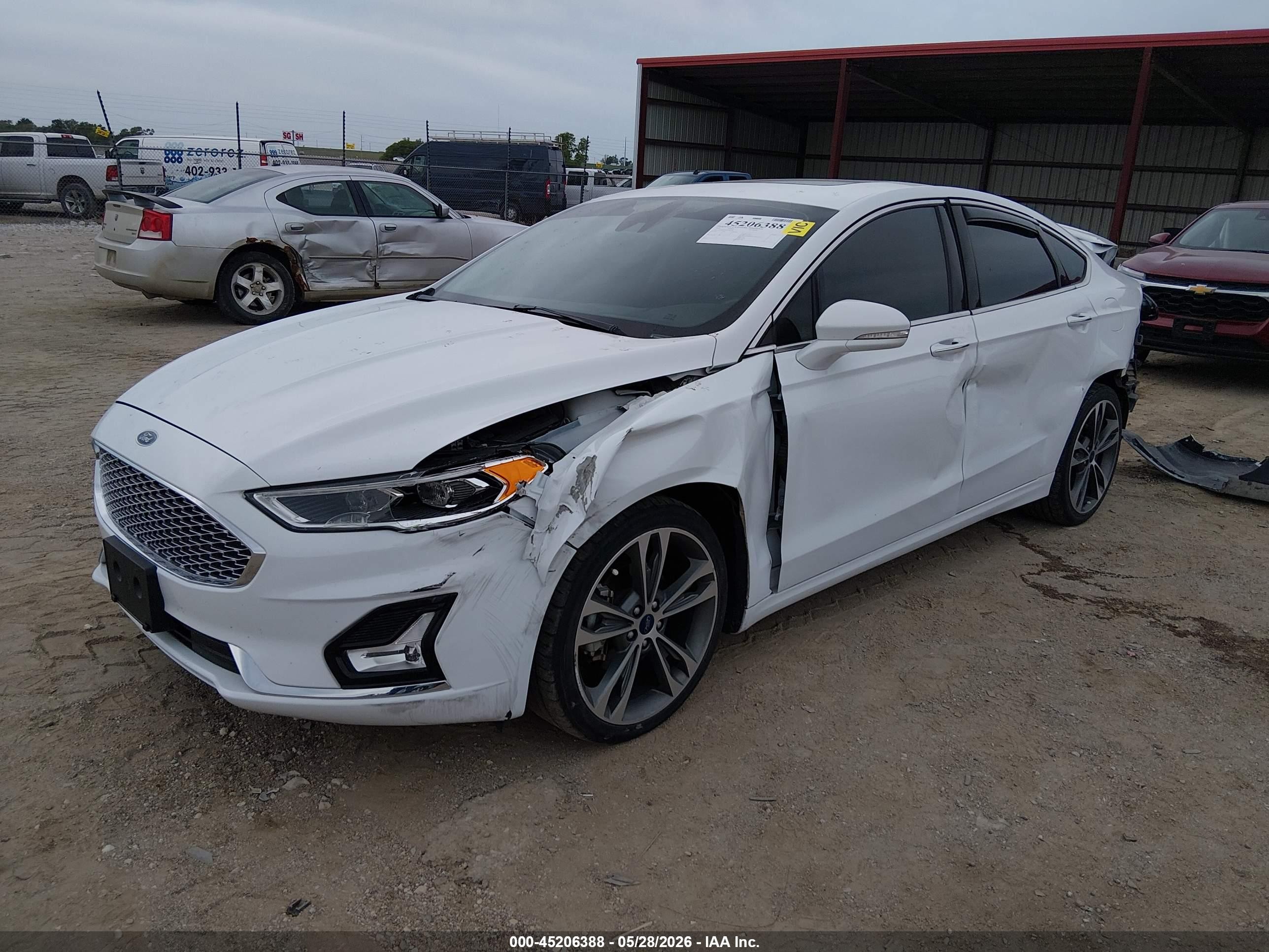 2020 Ford Fusion Titanium White vin: 3FA6P0D96LR205296