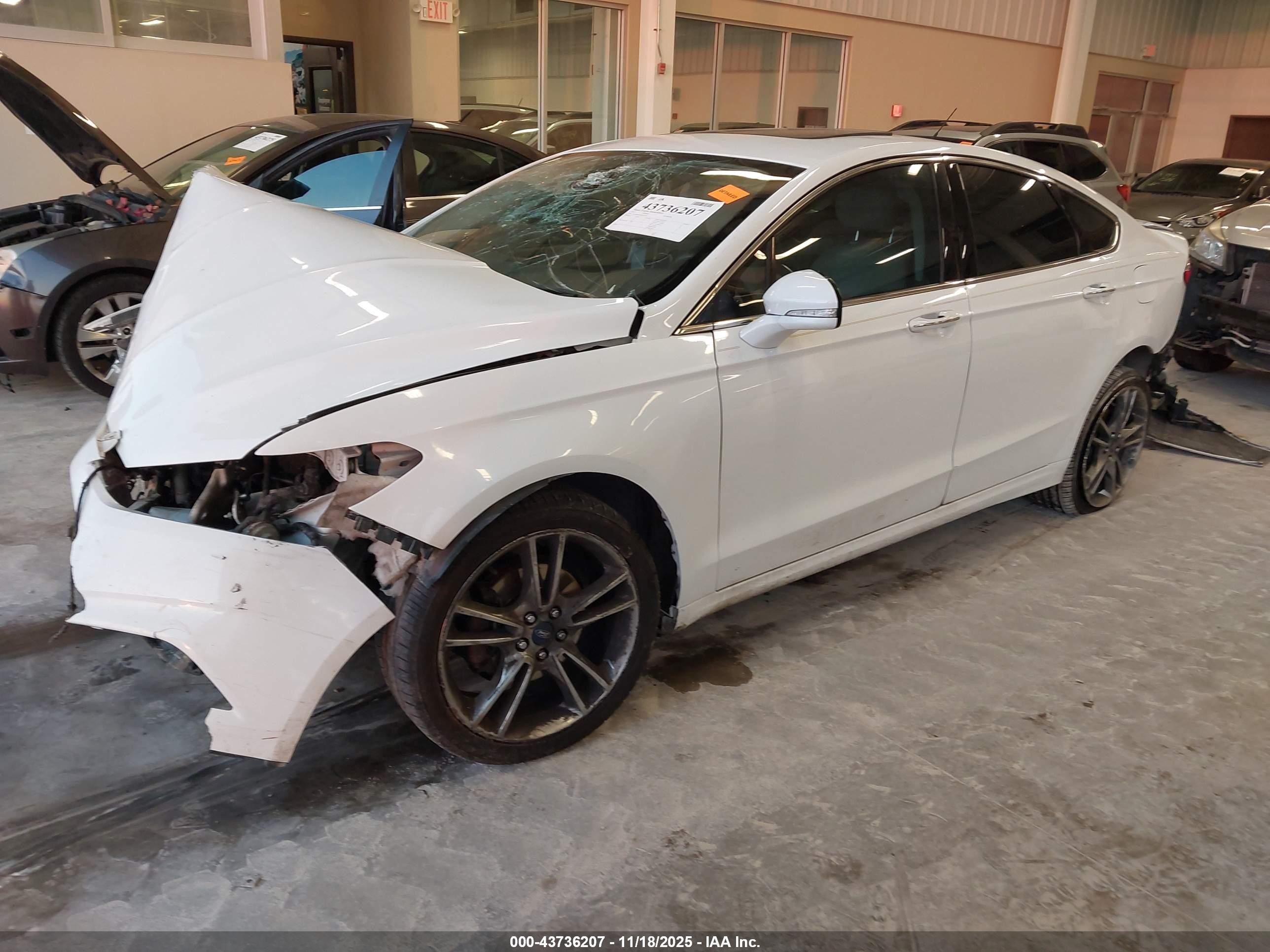 2014 Ford Fusion Titanium White vin: 3FA6P0D97ER219565