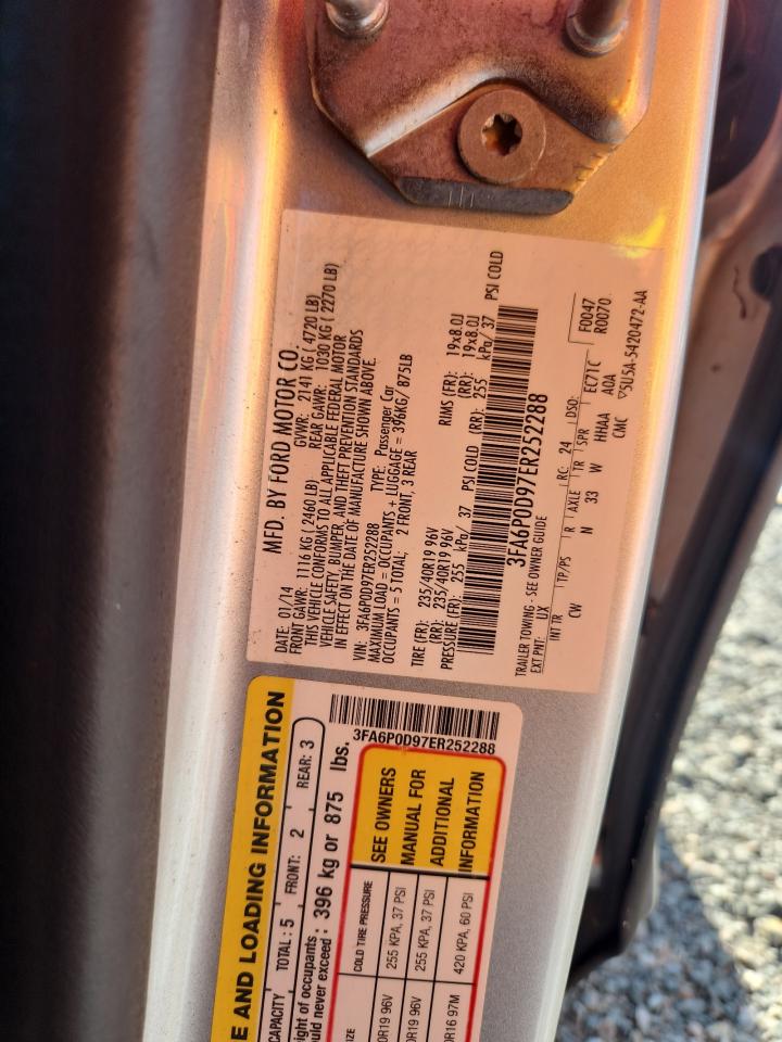2014 Ford Fusion Titanium Gray vin: 3FA6P0D97ER252288