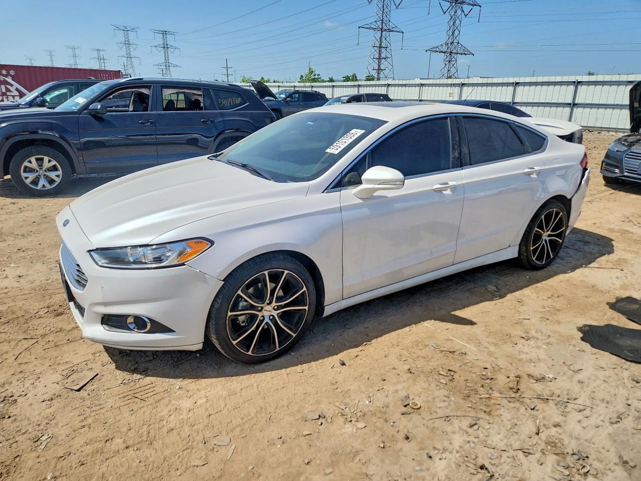 2014 Ford Fusion Titanium White vin: 3FA6P0D97ER288210