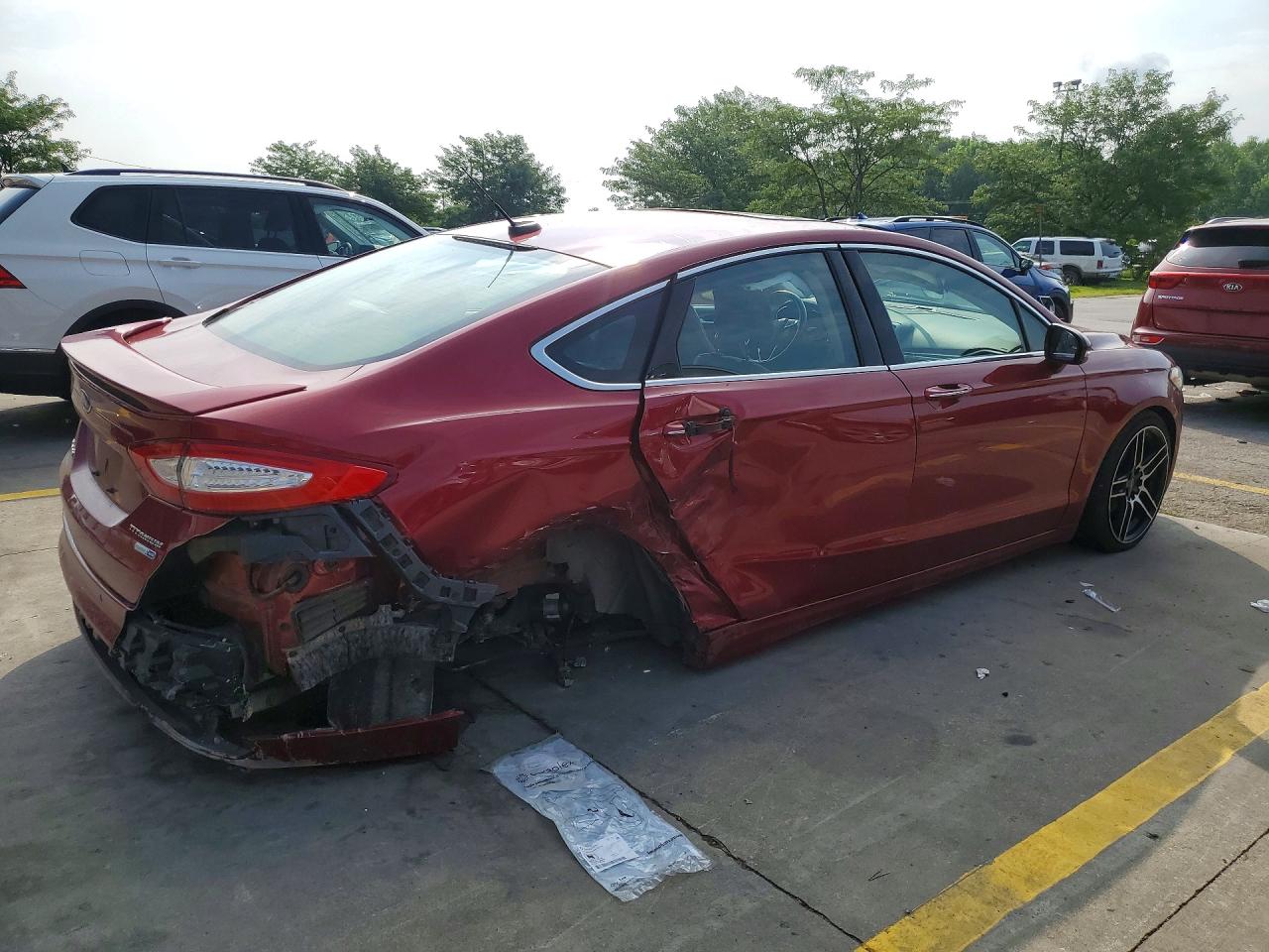 2015 Ford Fusion Titanium Red vin: 3FA6P0D97FR126837