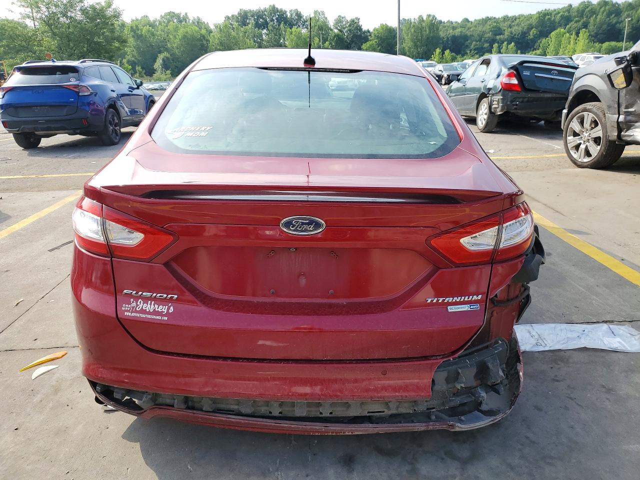 2015 Ford Fusion Titanium Red vin: 3FA6P0D97FR126837