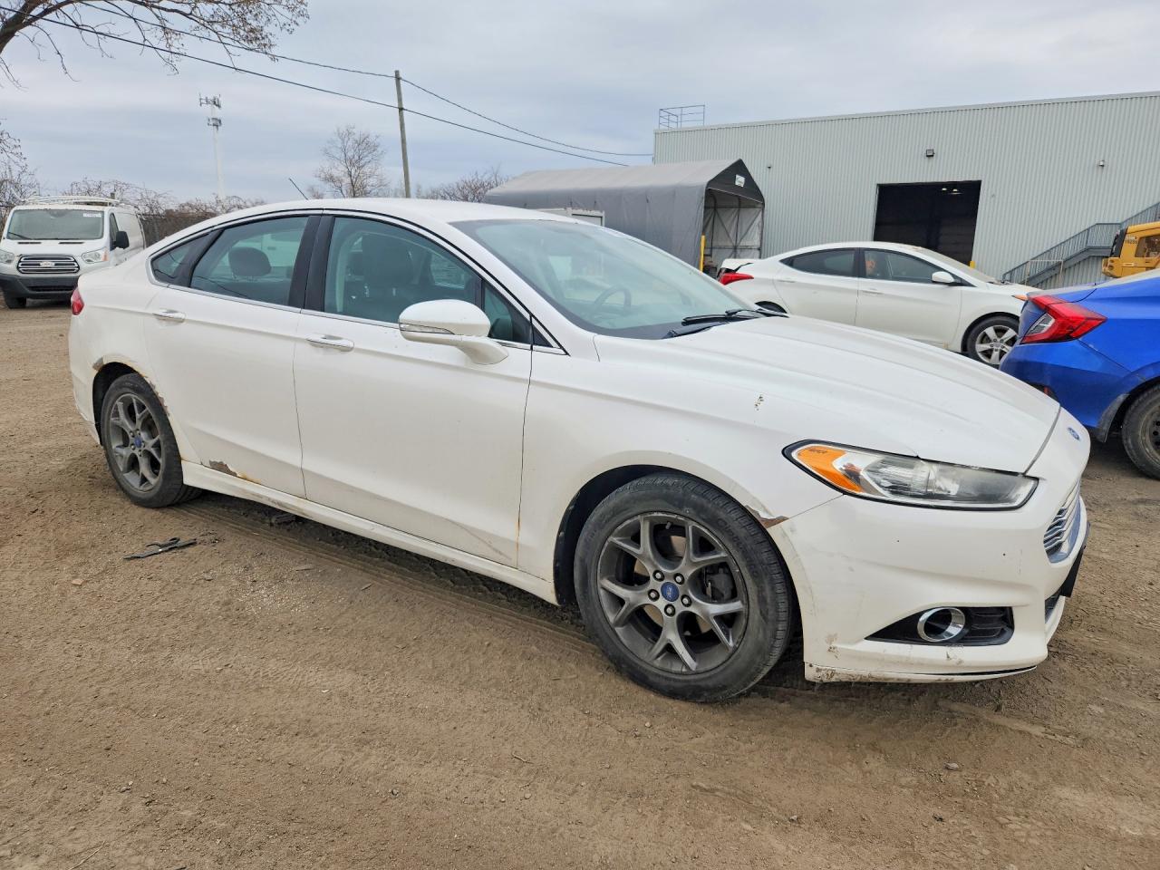 2013 Ford Fusion Titanium White vin: 3FA6P0D98DR196375
