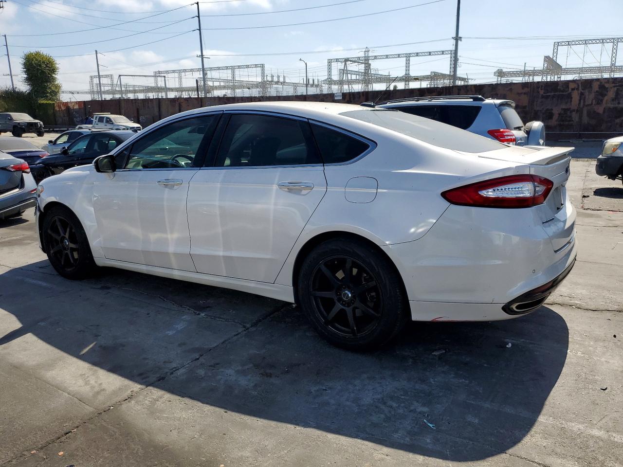 2014 Ford Fusion Titanium White vin: 3FA6P0D98ER270217