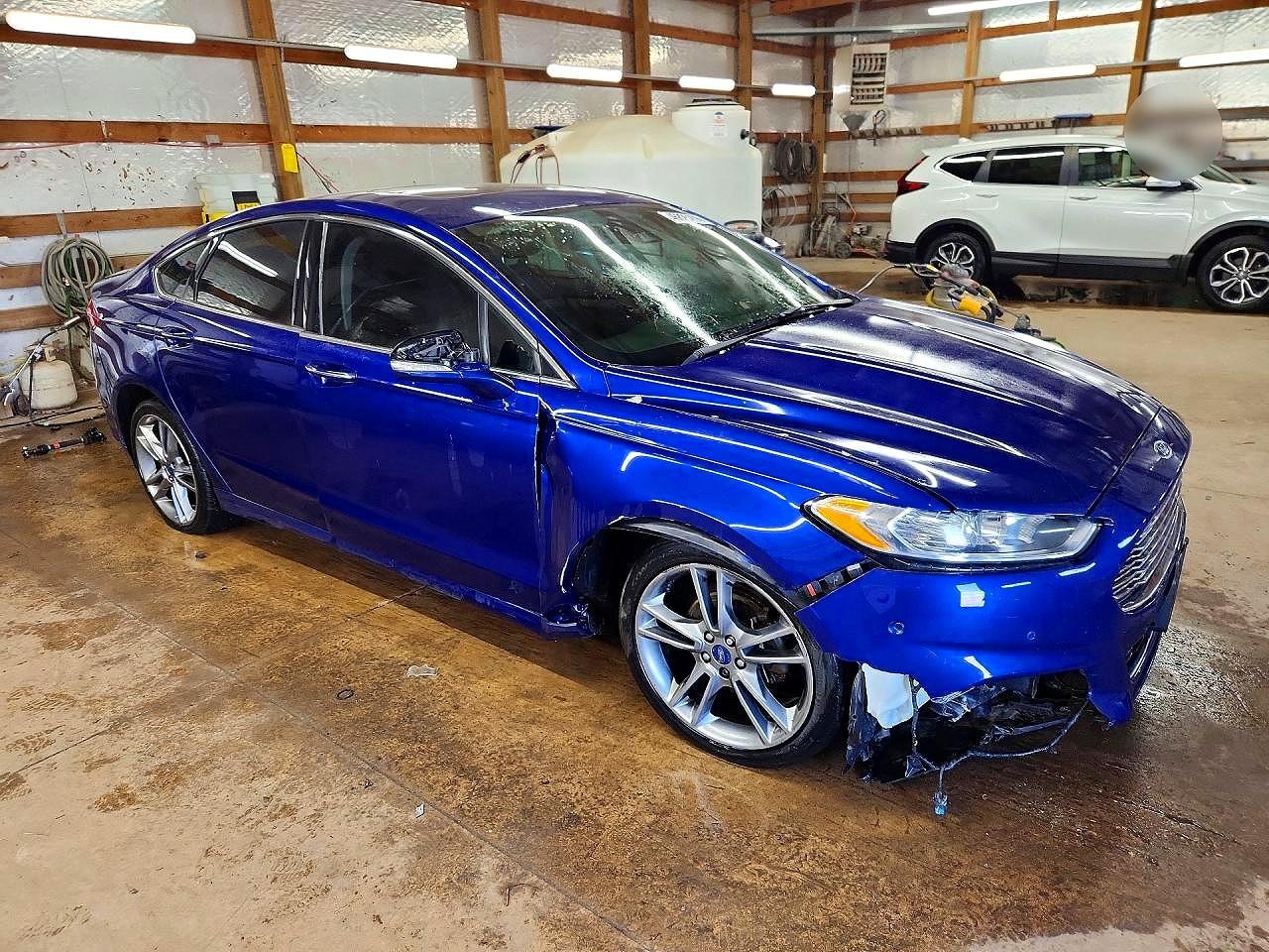 2015 Ford Fusion Titanium Синий vin: 3FA6P0D98FR154226