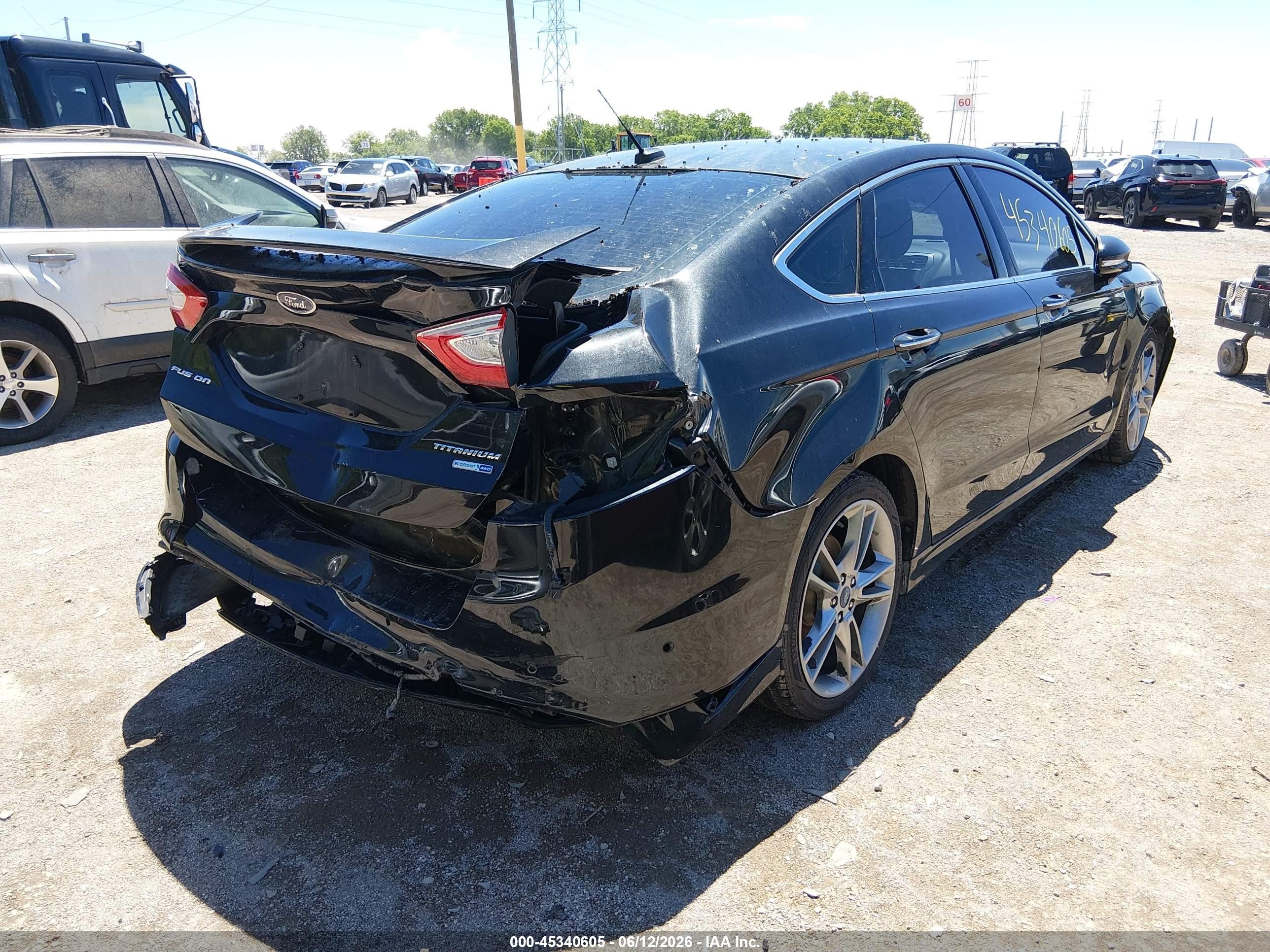 2013 Ford Fusion Titanium Black vin: 3FA6P0D99DR159478