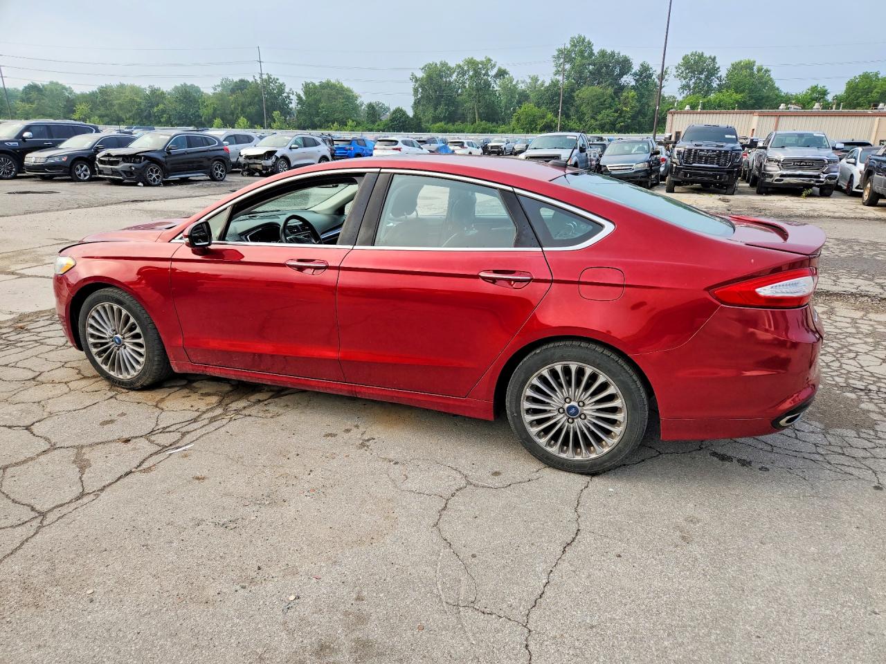 2013 Ford Fusion Titanium Red vin: 3FA6P0D99DR190178