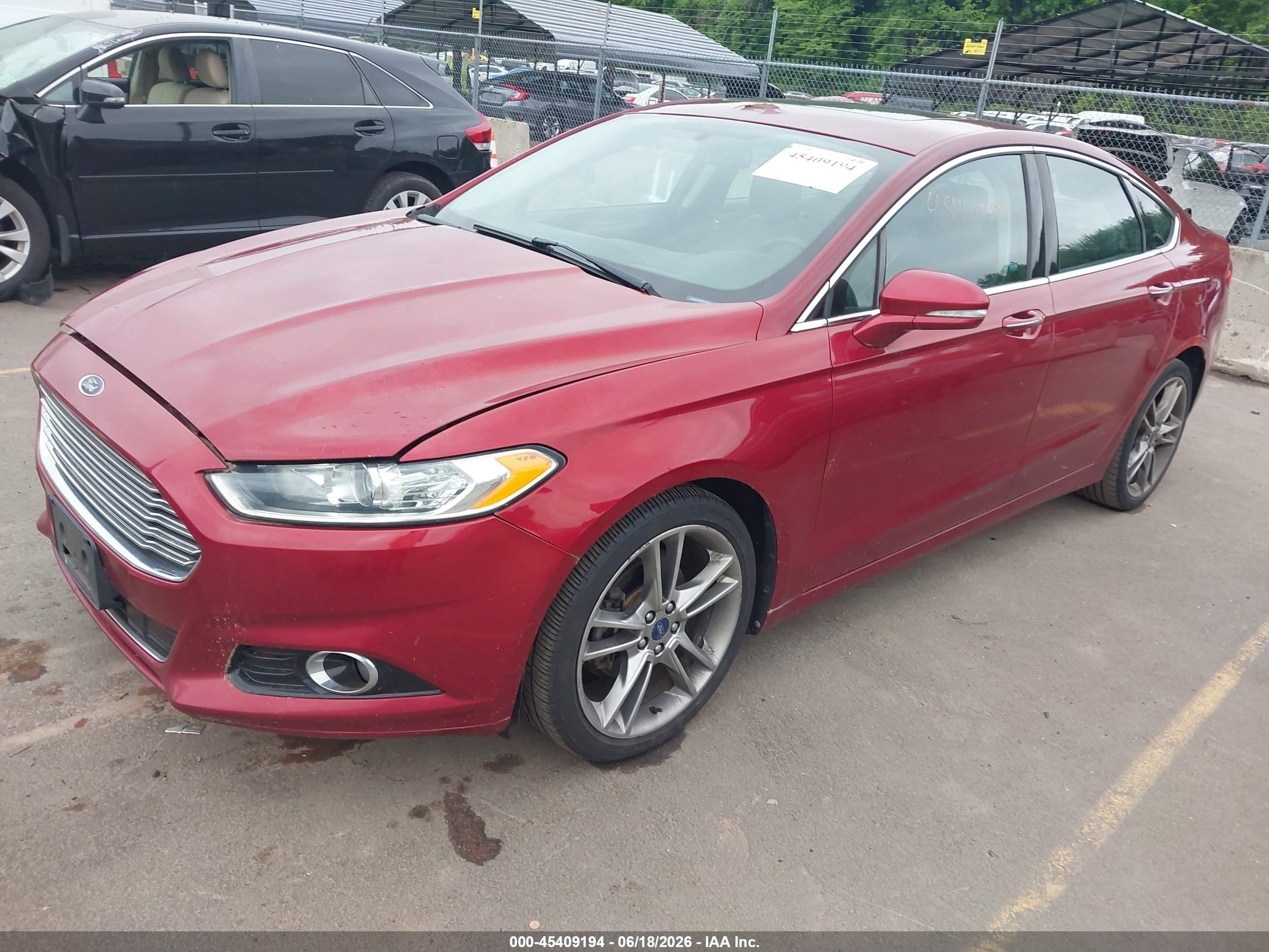 2013 Ford Fusion Titanium Red vin: 3FA6P0D99DR354108