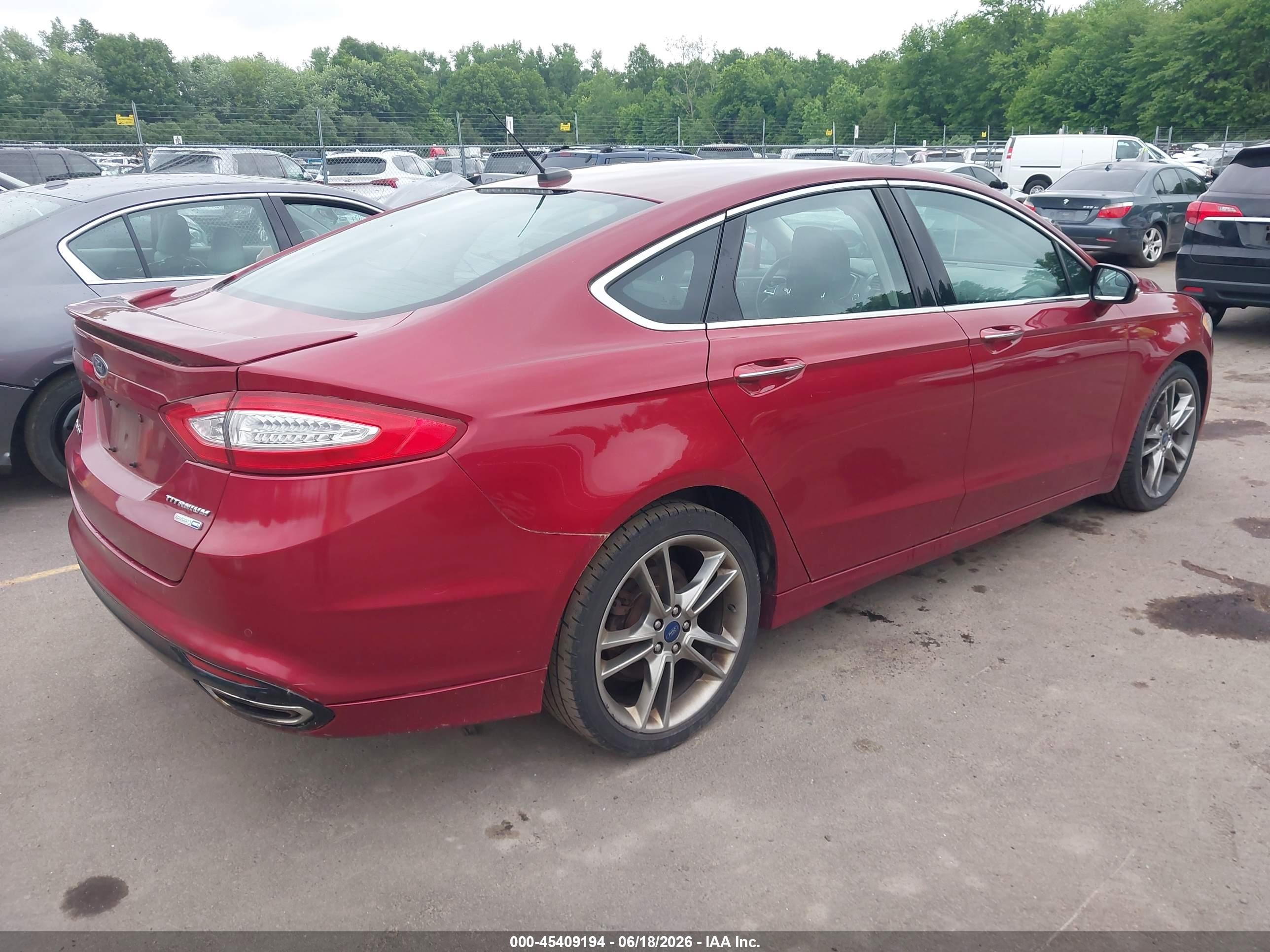 2013 Ford Fusion Titanium Red vin: 3FA6P0D99DR354108