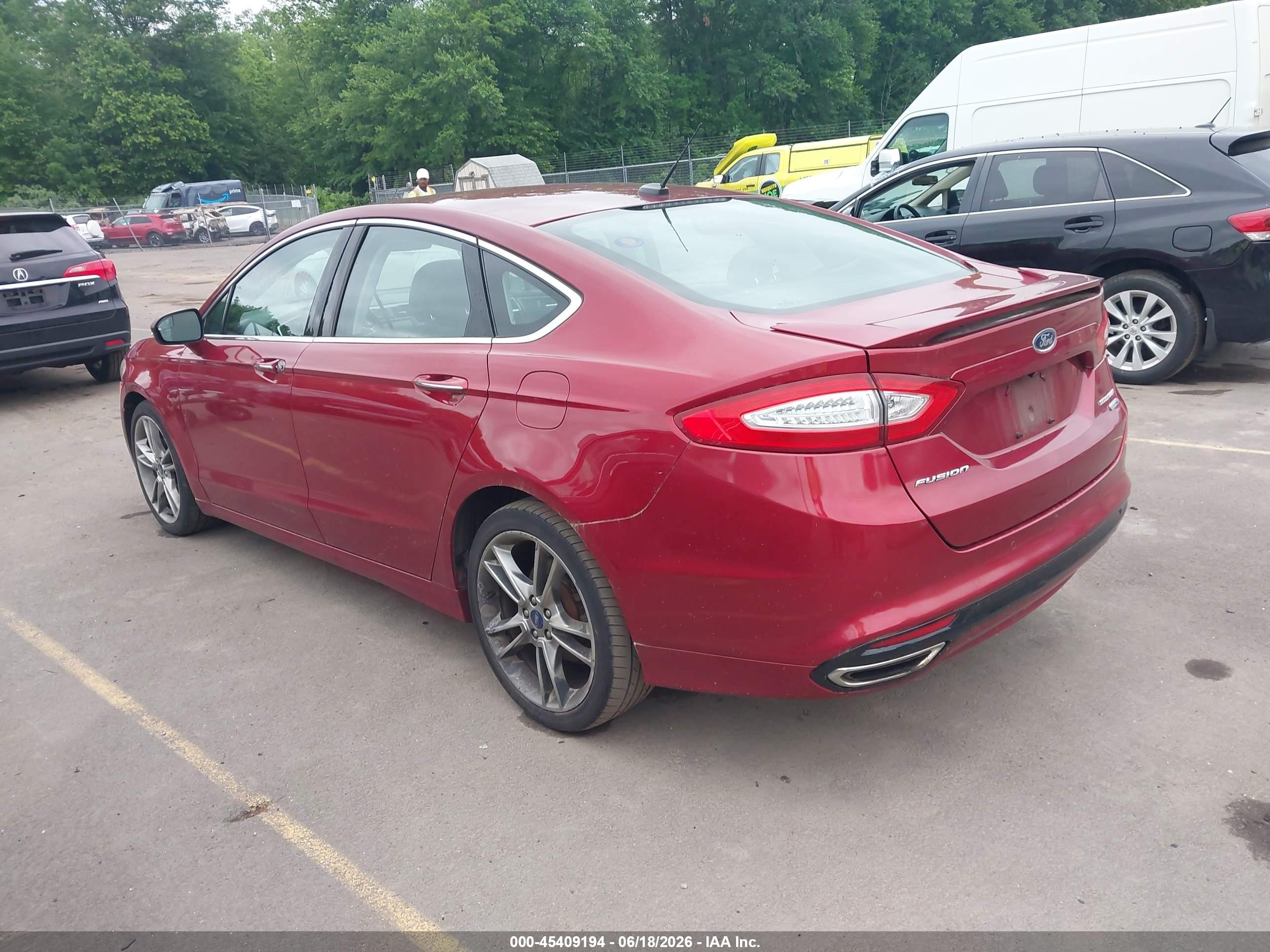2013 Ford Fusion Titanium Red vin: 3FA6P0D99DR354108