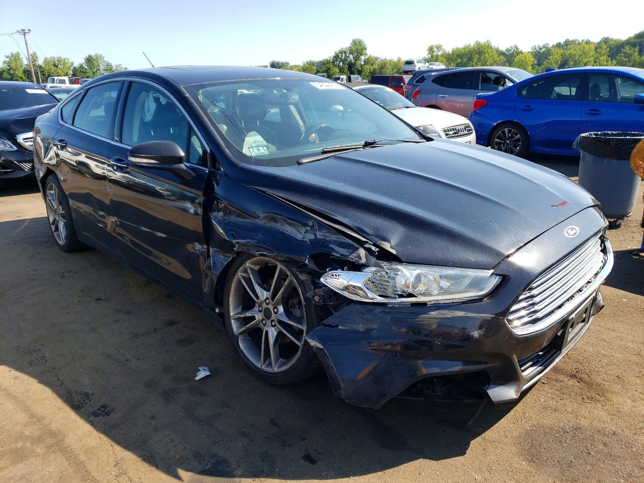 2013 Ford Fusion Titanium Серый vin: 3FA6P0D99DR388887