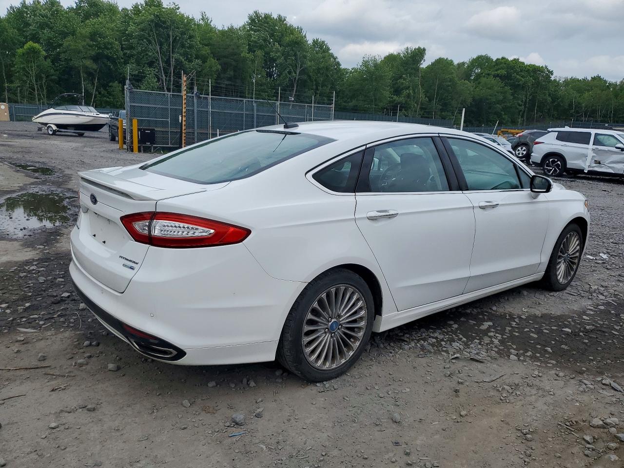 2014 Ford Fusion Titanium White vin: 3FA6P0D99ER117846