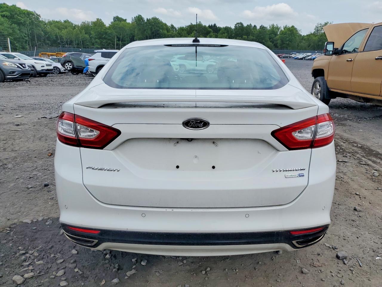 2014 Ford Fusion Titanium White vin: 3FA6P0D99ER117846