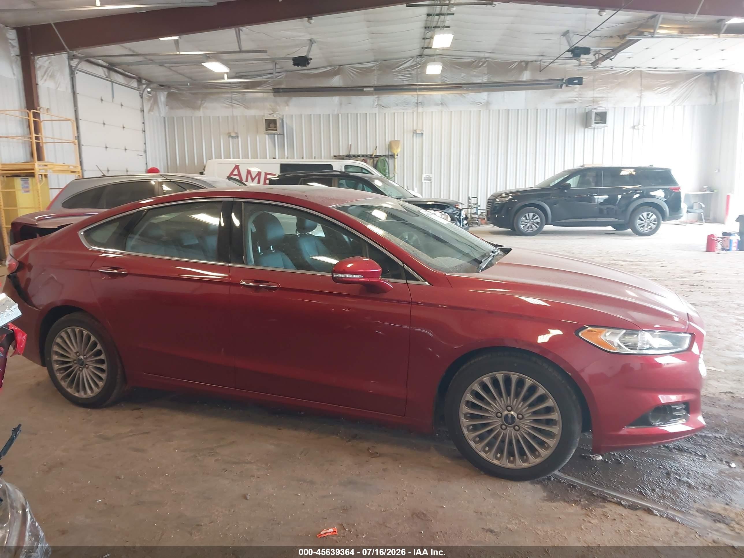 2014 Ford Fusion Titanium Red vin: 3FA6P0D99ER120987