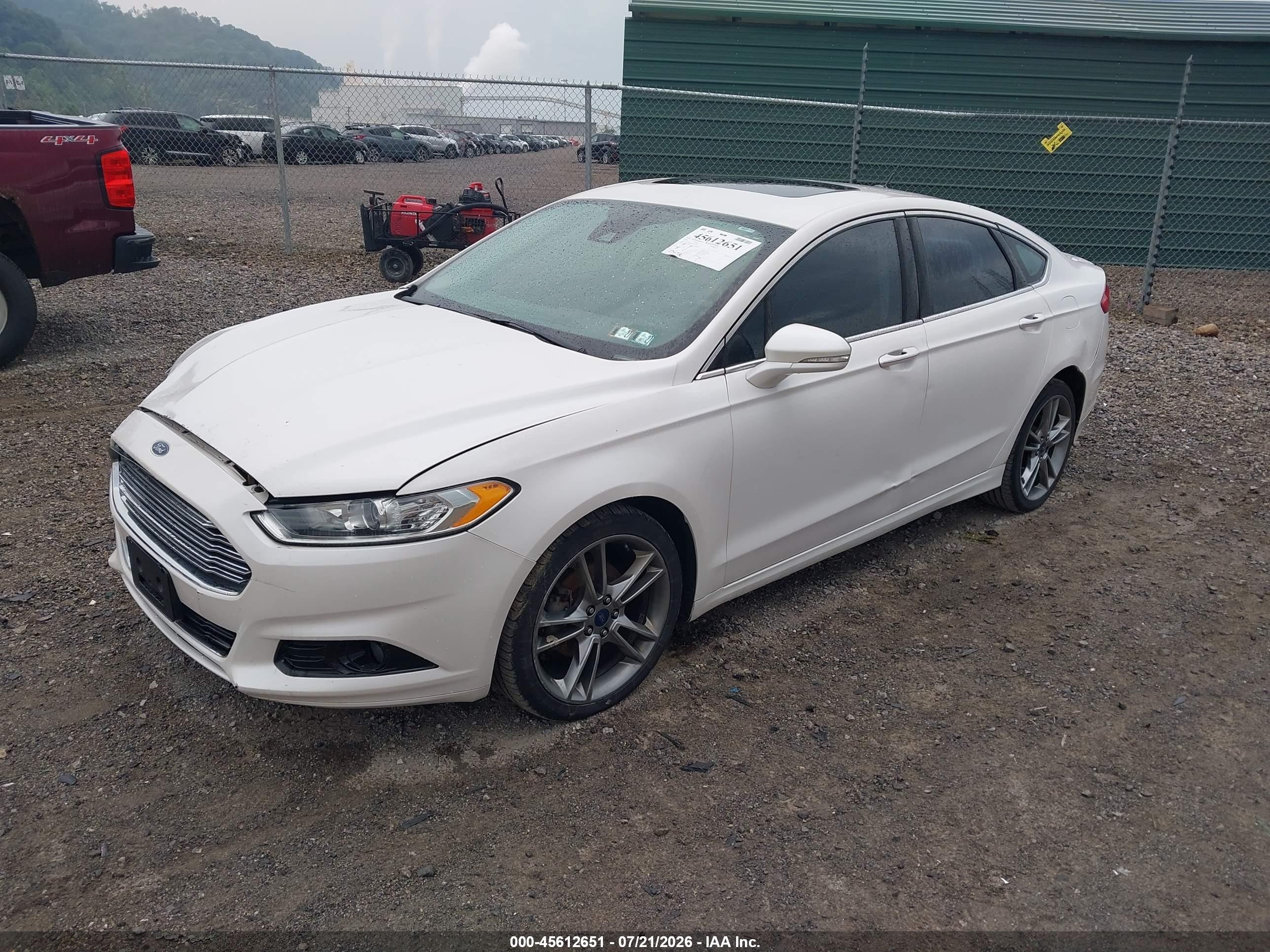 2014 Ford Fusion Titanium White vin: 3FA6P0D99ER351792