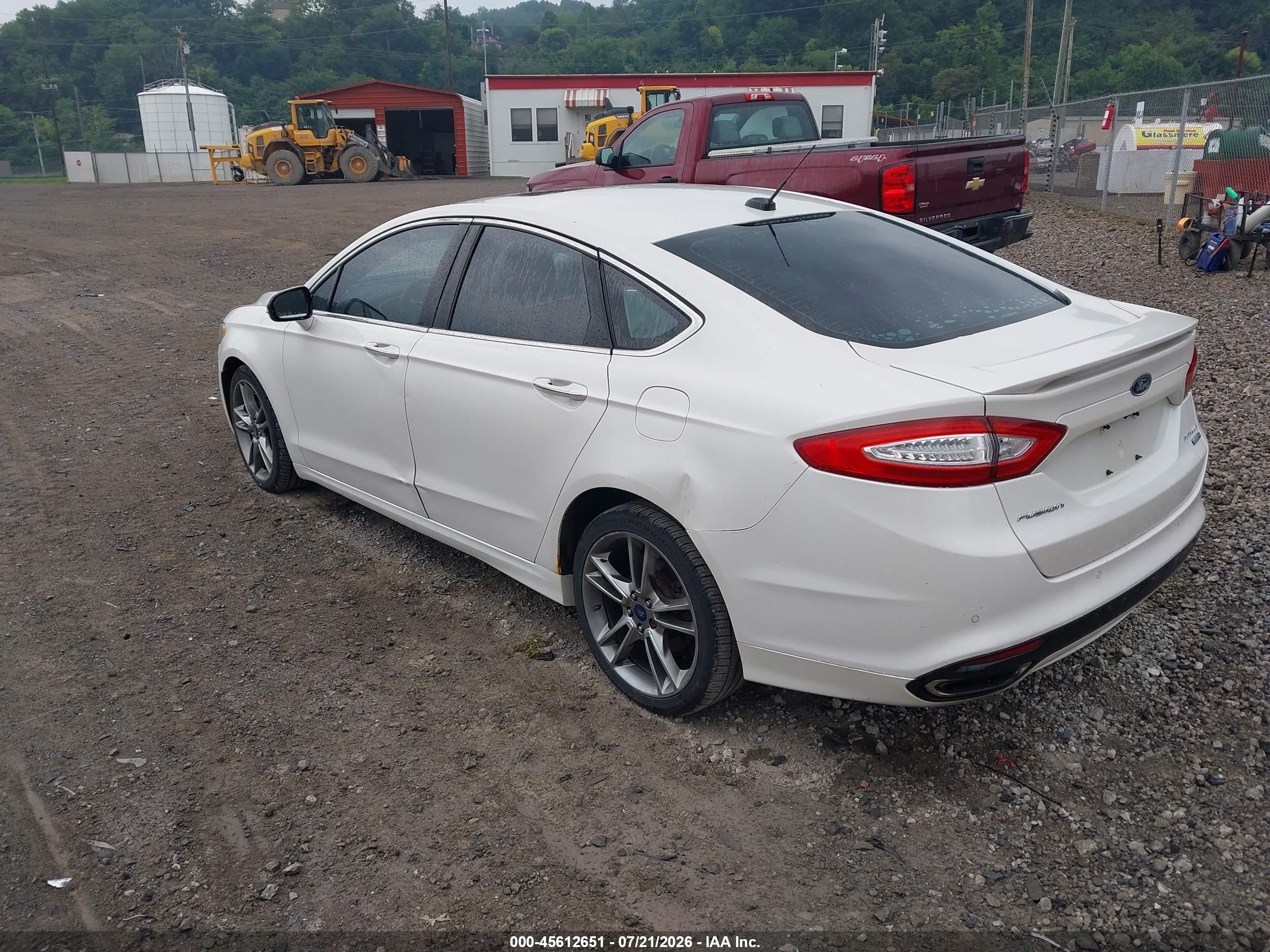 2014 Ford Fusion Titanium White vin: 3FA6P0D99ER351792