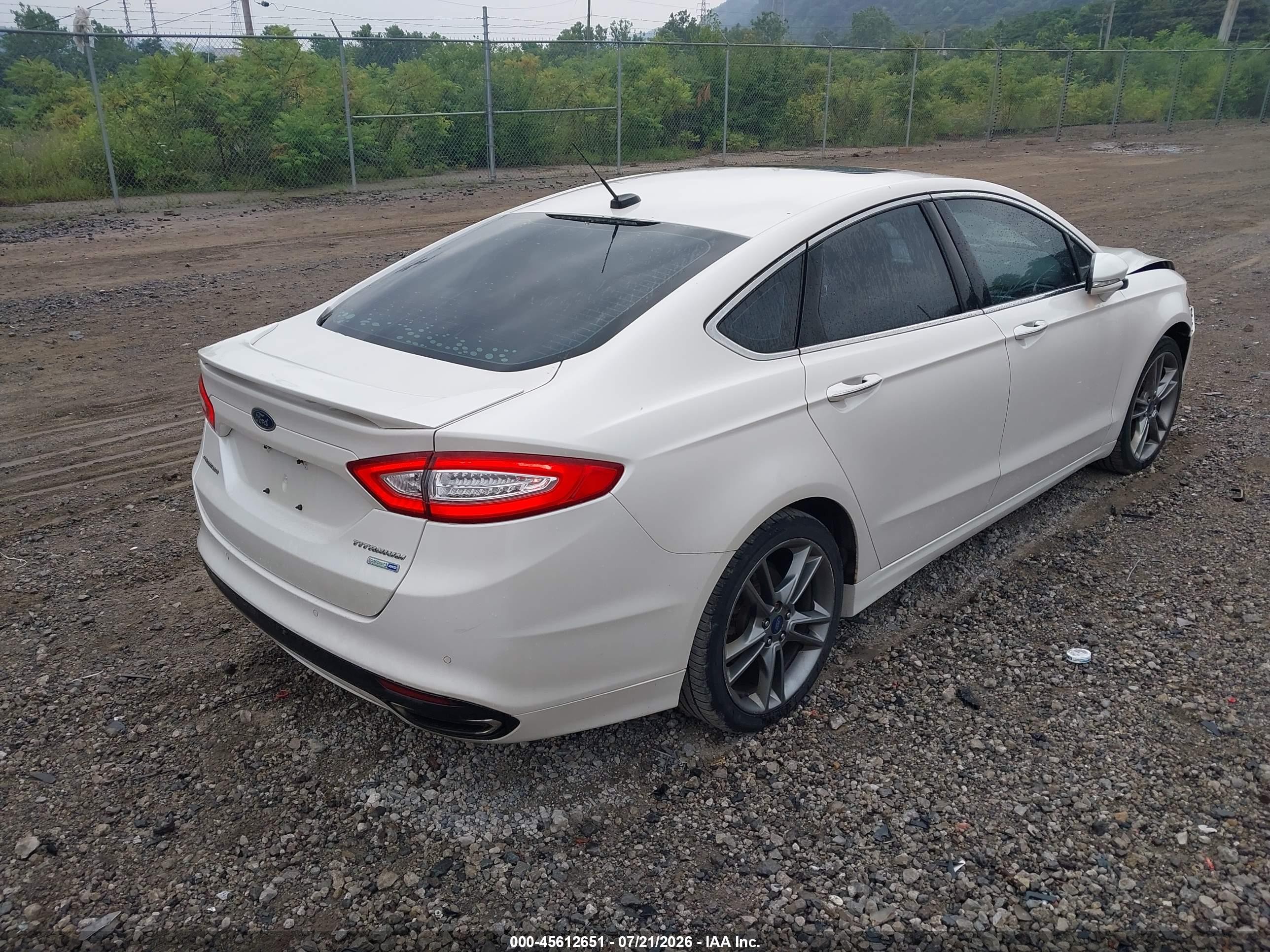 2014 Ford Fusion Titanium White vin: 3FA6P0D99ER351792
